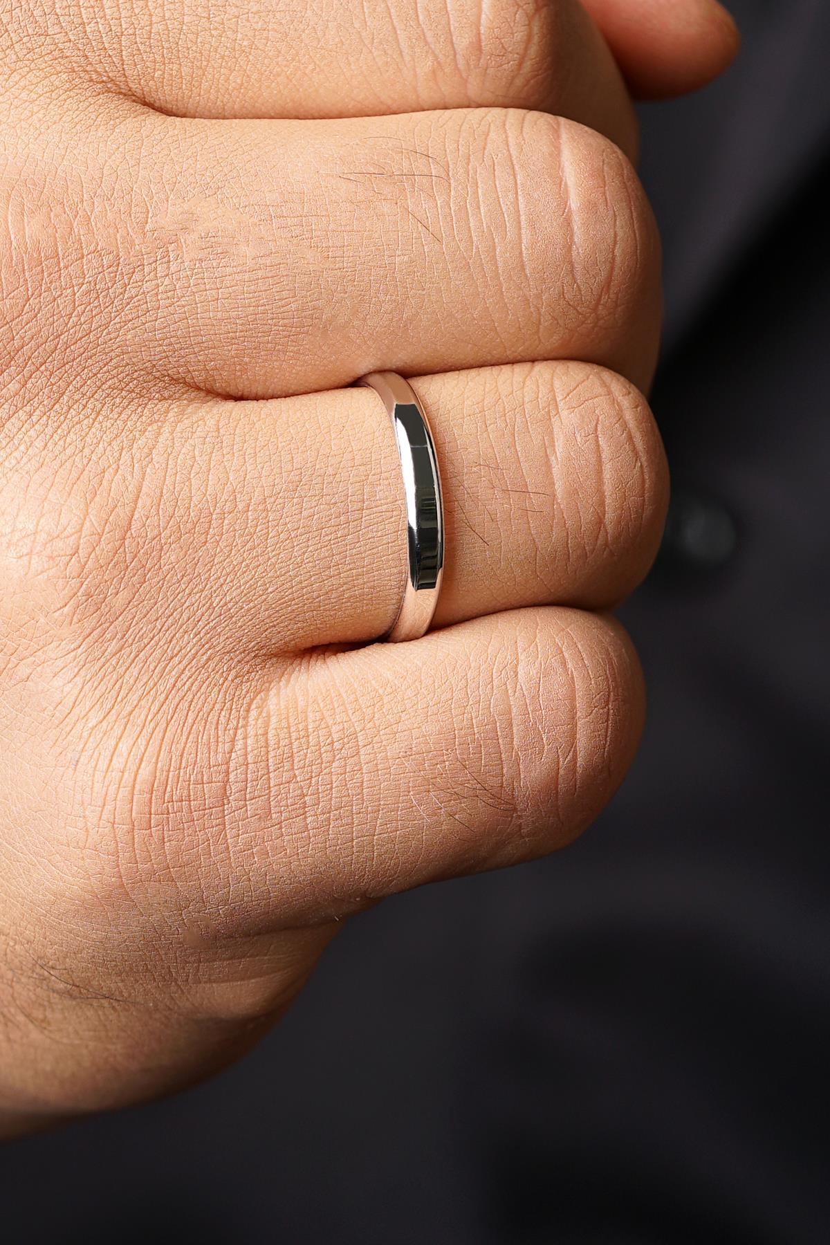 14 Ayar Altın 3,10 mm Erkek Köşeli Alyans - Fiyonk Kuyumculuk (1)