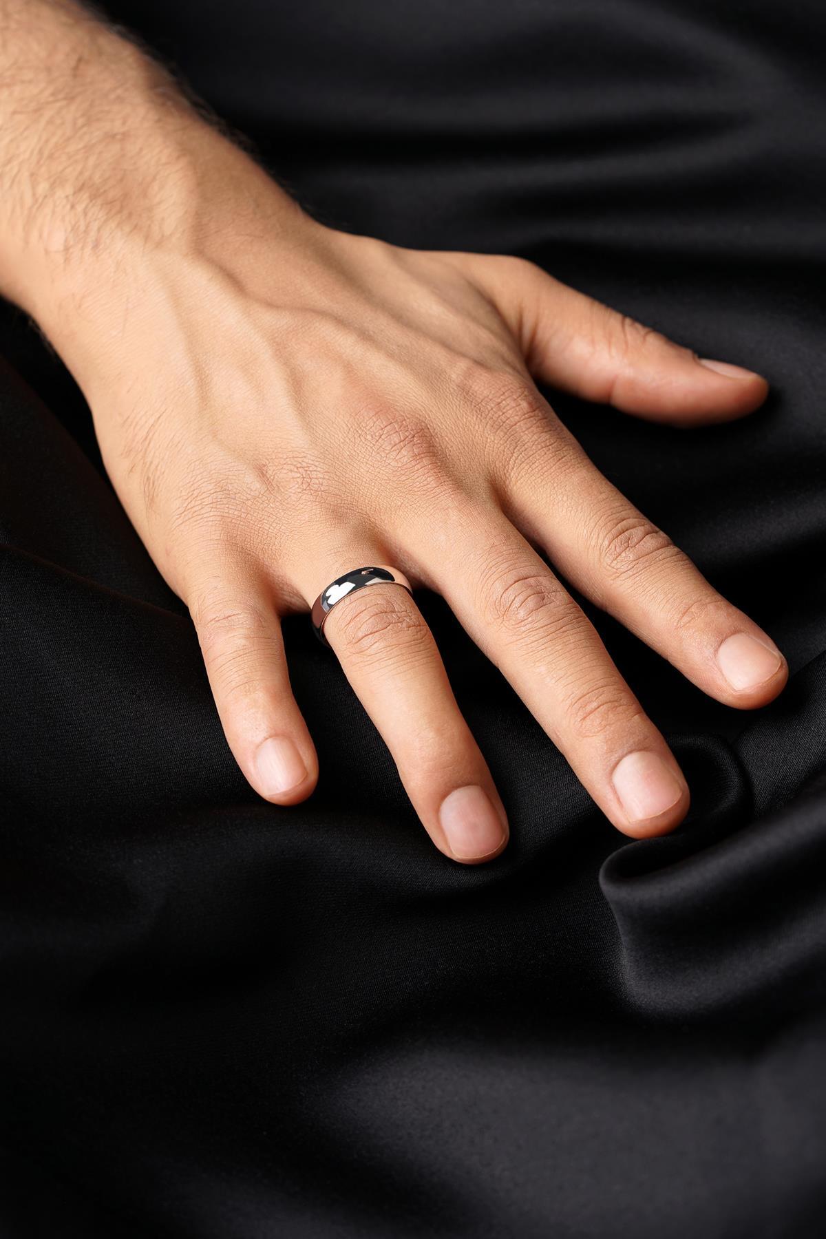 14 Ayar Altın 5 mm Bombeli Erkek Klasik Alyans - Fiyonk Kuyumculuk (1)