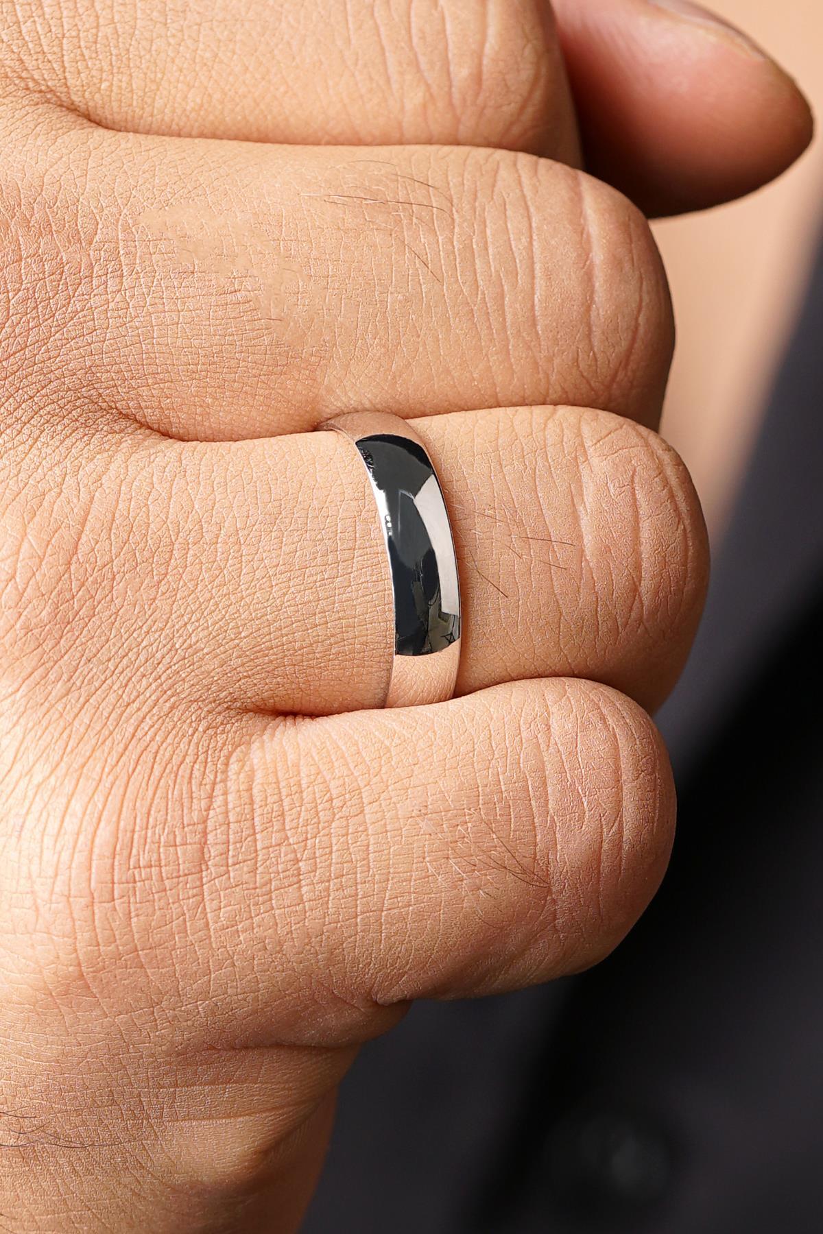 14 Ayar Altın 5 mm Bombeli Erkek Klasik Alyans - Fiyonk Kuyumculuk (1)