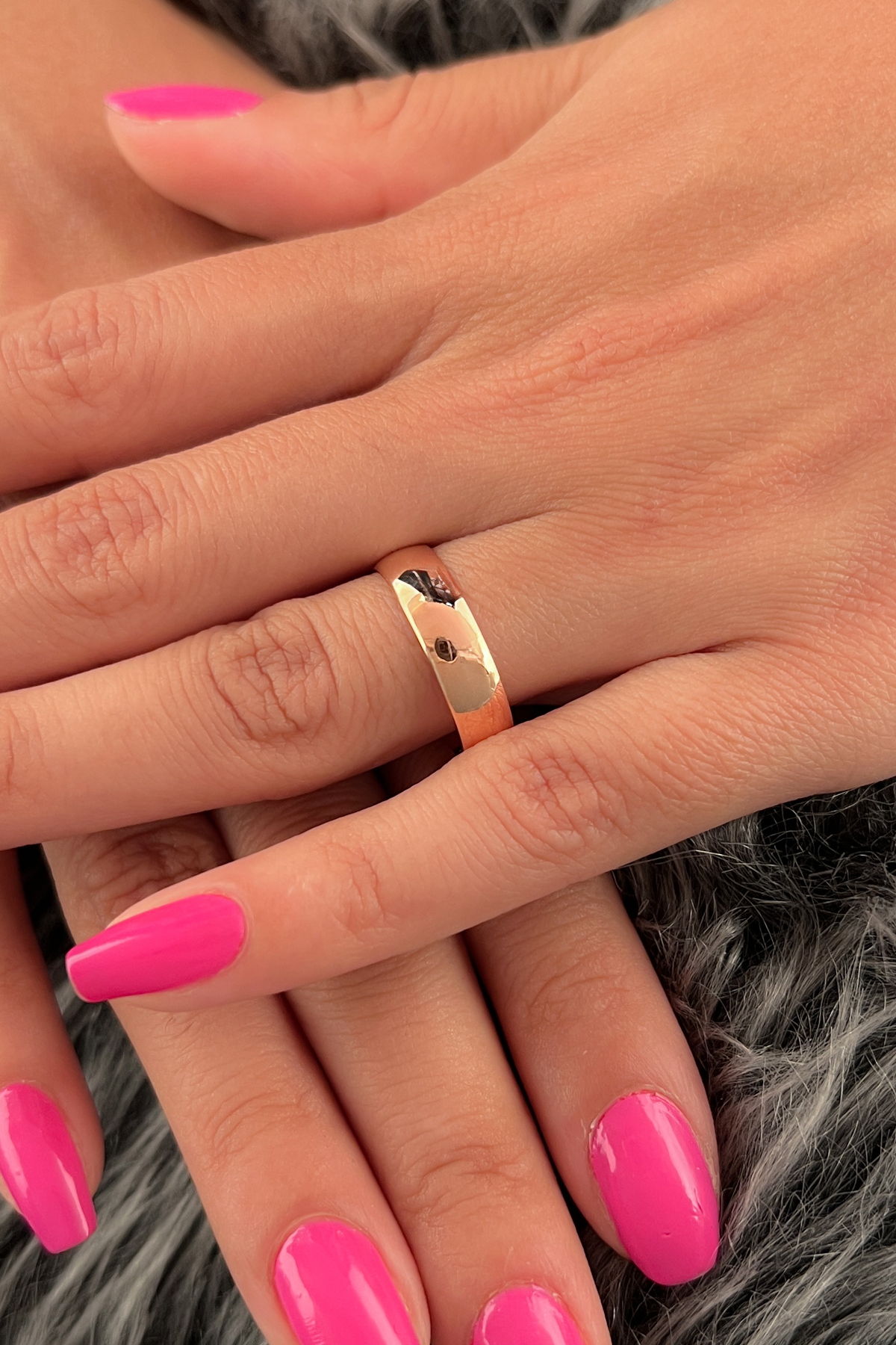 14 Ayar Altın 5 mm Bombeli Kadın Klasik Alyans - Fiyonk Kuyumculuk