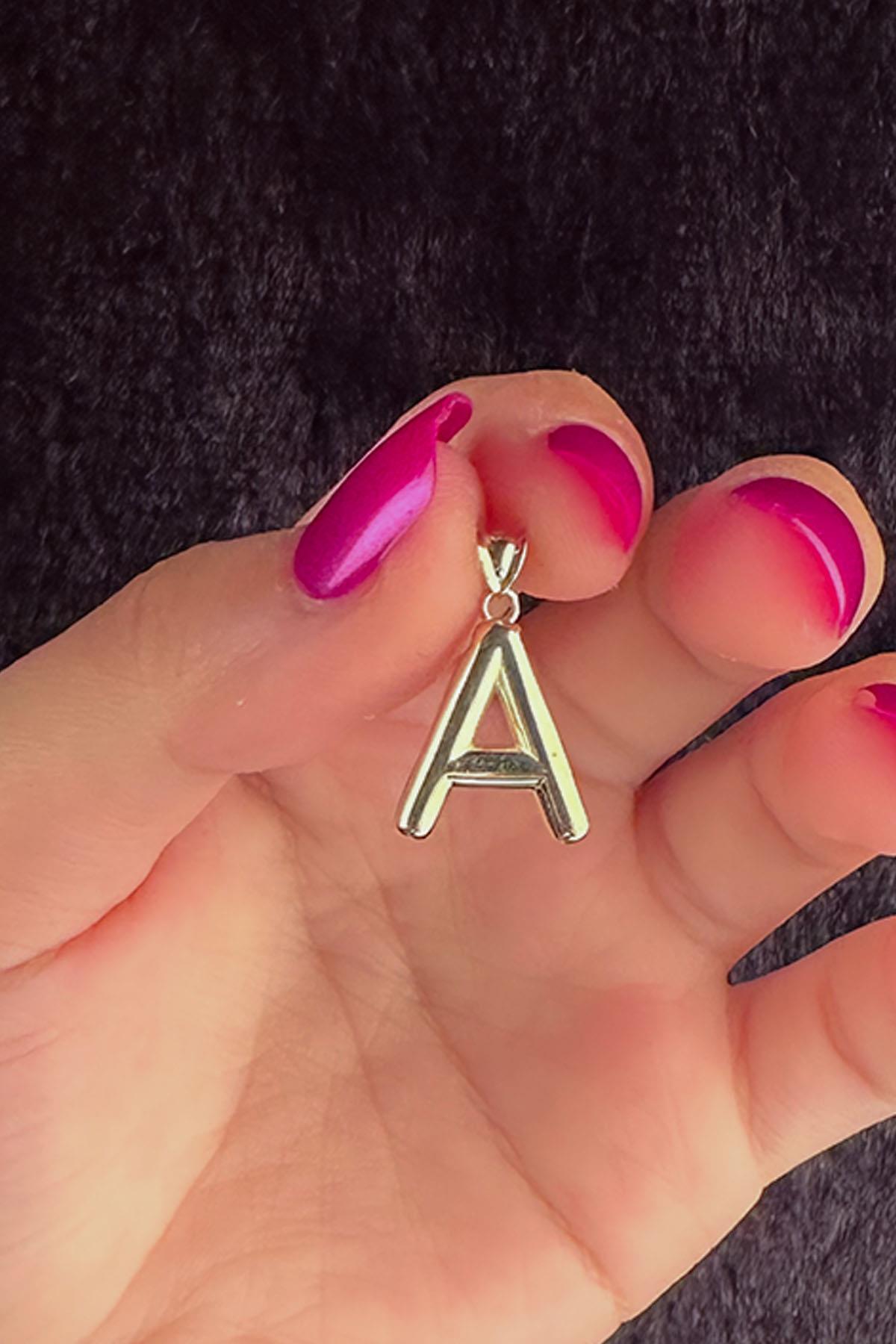 14 Ayar Altın A Harf Kolye Ucu - Fiyonk Kuyumculuk