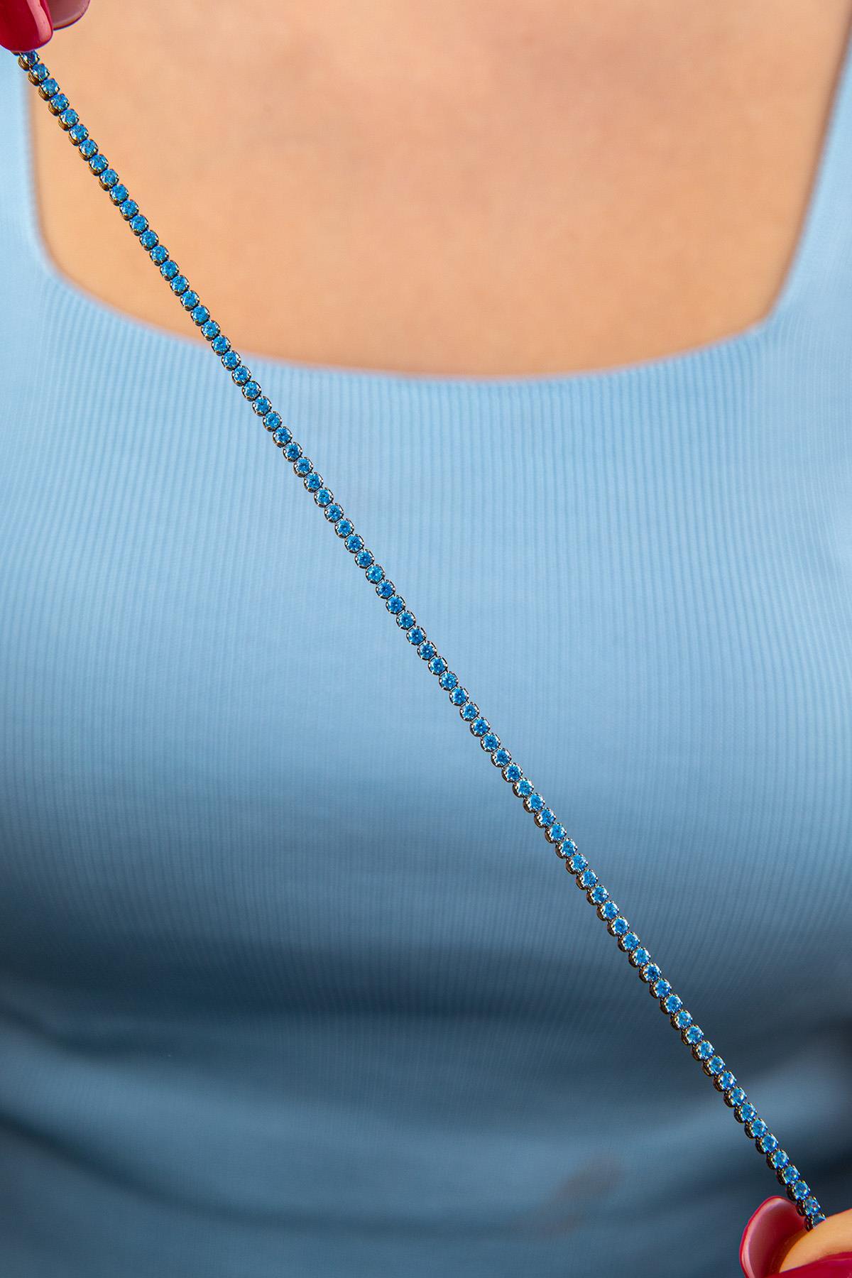 14 Ayar Altın Akuamarin Taşlı İnce Su Yolu Bileklik - Fiyonk Kuyumculuk (1)