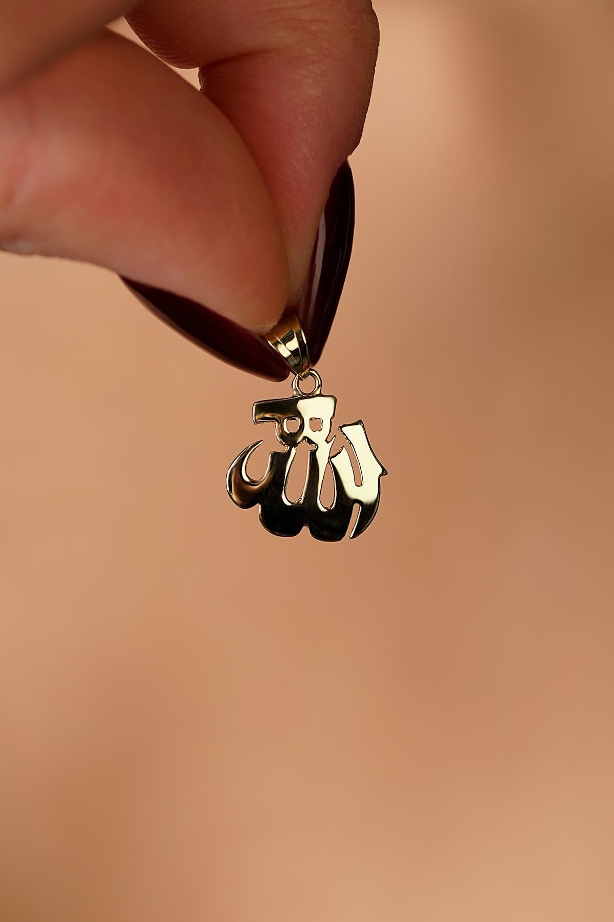 14 Ayar Altın Allah Kolye Ucu - Fiyonk Kuyumculuk (1)