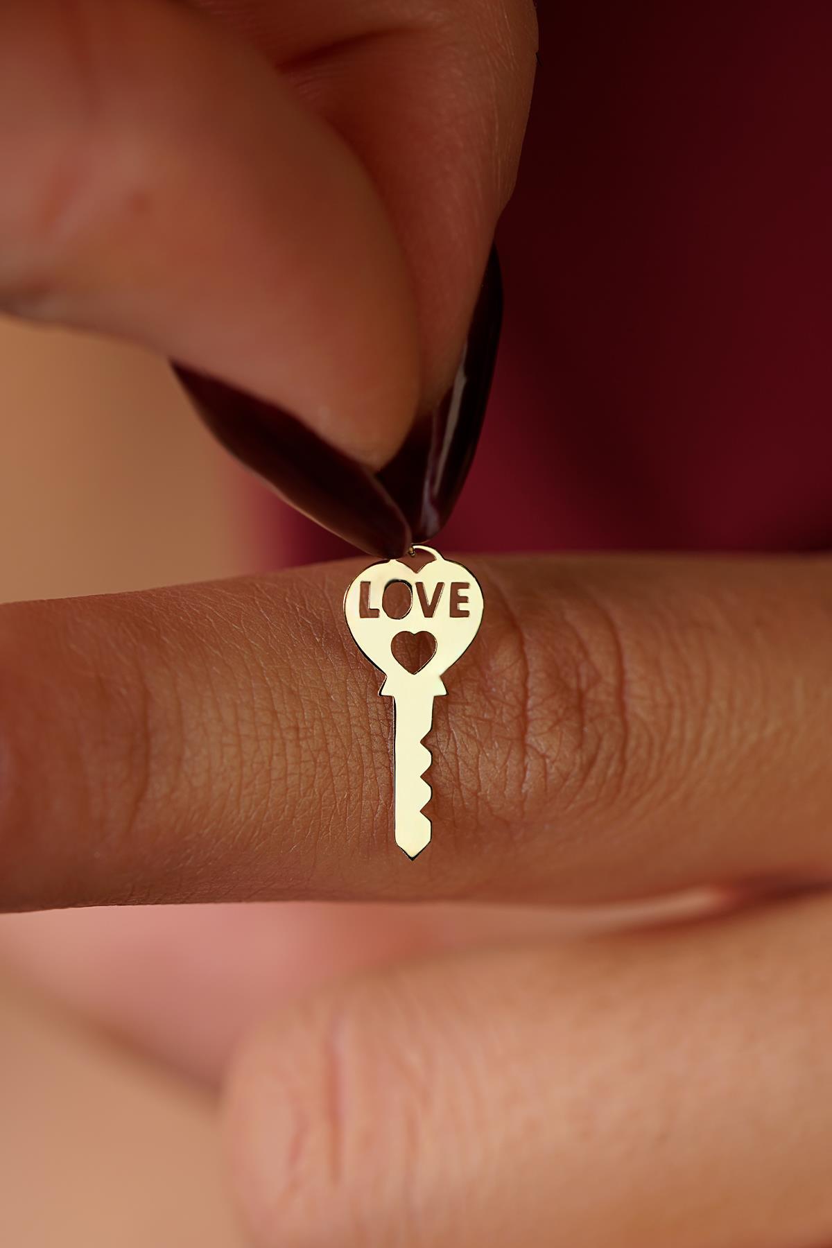 14 Ayar Altın Aşk Anahtarı Kolye Ucu - Fiyonk Kuyumculuk (1)