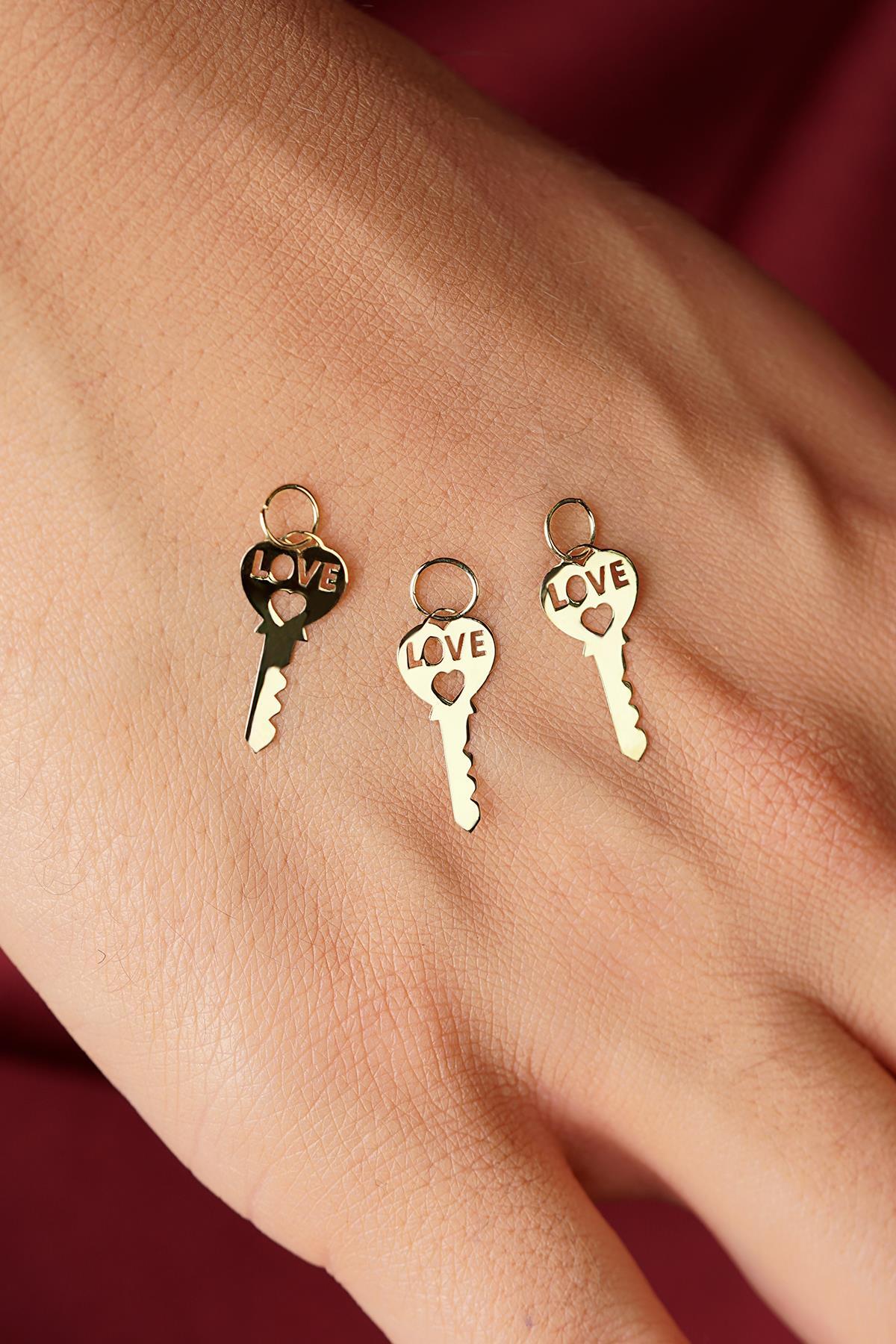 14 Ayar Altın Aşk Anahtarı Kolye Ucu - Fiyonk Kuyumculuk (1)