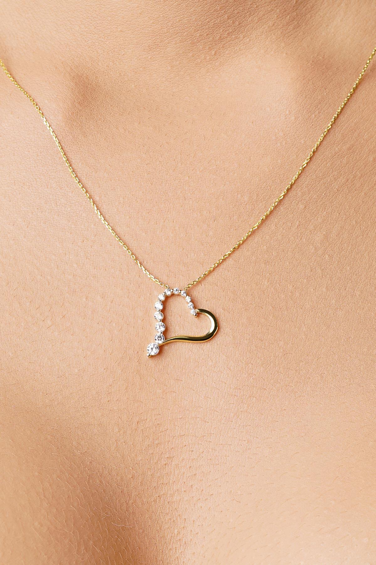 14 Ayar Altın Aşkın Işıltısı Kolye - Fiyonk Kuyumculuk