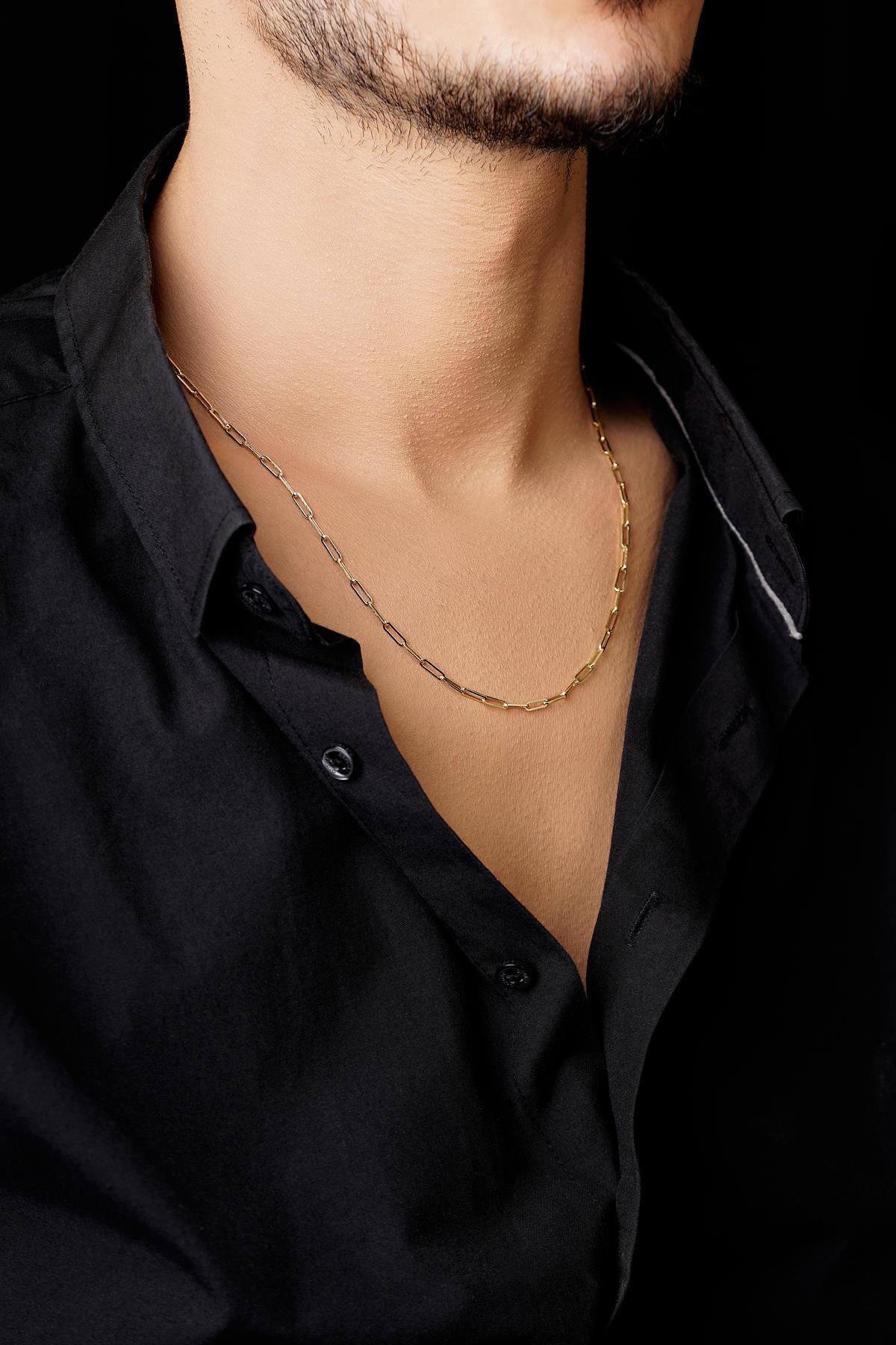 14 Ayar Altın Ataç Zincir Erkek Kolye 2.55 mm - Fiyonk Kuyumculuk (1)