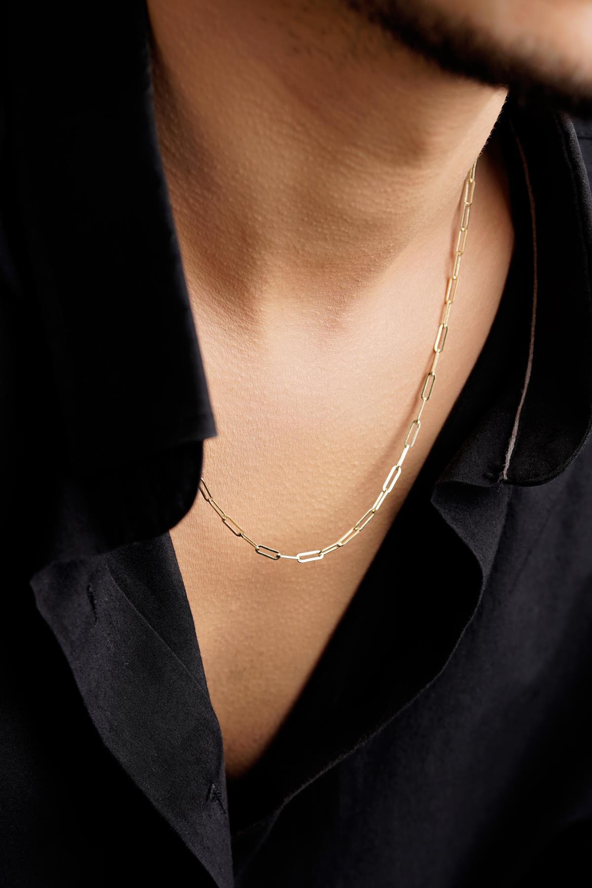 14 Ayar Altın Ataç Zincir Erkek Kolye 2.55 mm - Fiyonk Kuyumculuk (1)