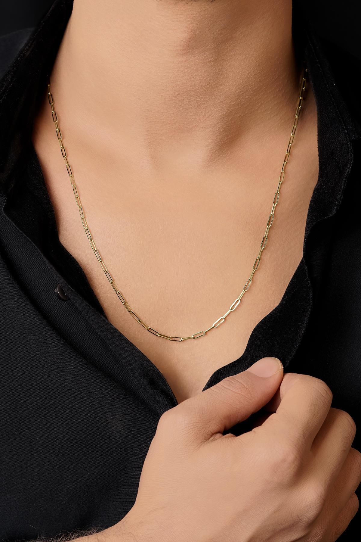 14 Ayar Altın Ataç Zincir Erkek Kolye 2.30 mm - Fiyonk Kuyumculuk (1)