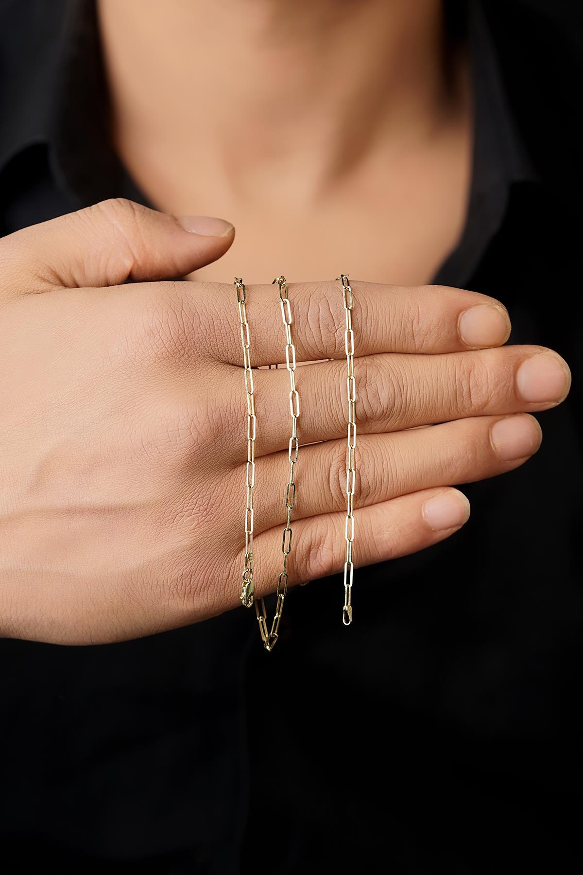 14 Ayar Altın Ataç Zincir Erkek Kolye 2.30 mm - Fiyonk Kuyumculuk (1)