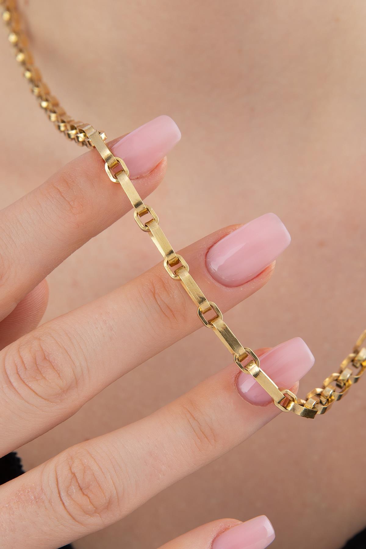 14 Ayar Altın Atlamalı Ataç Kolye - Fiyonk Kuyumculuk (1)