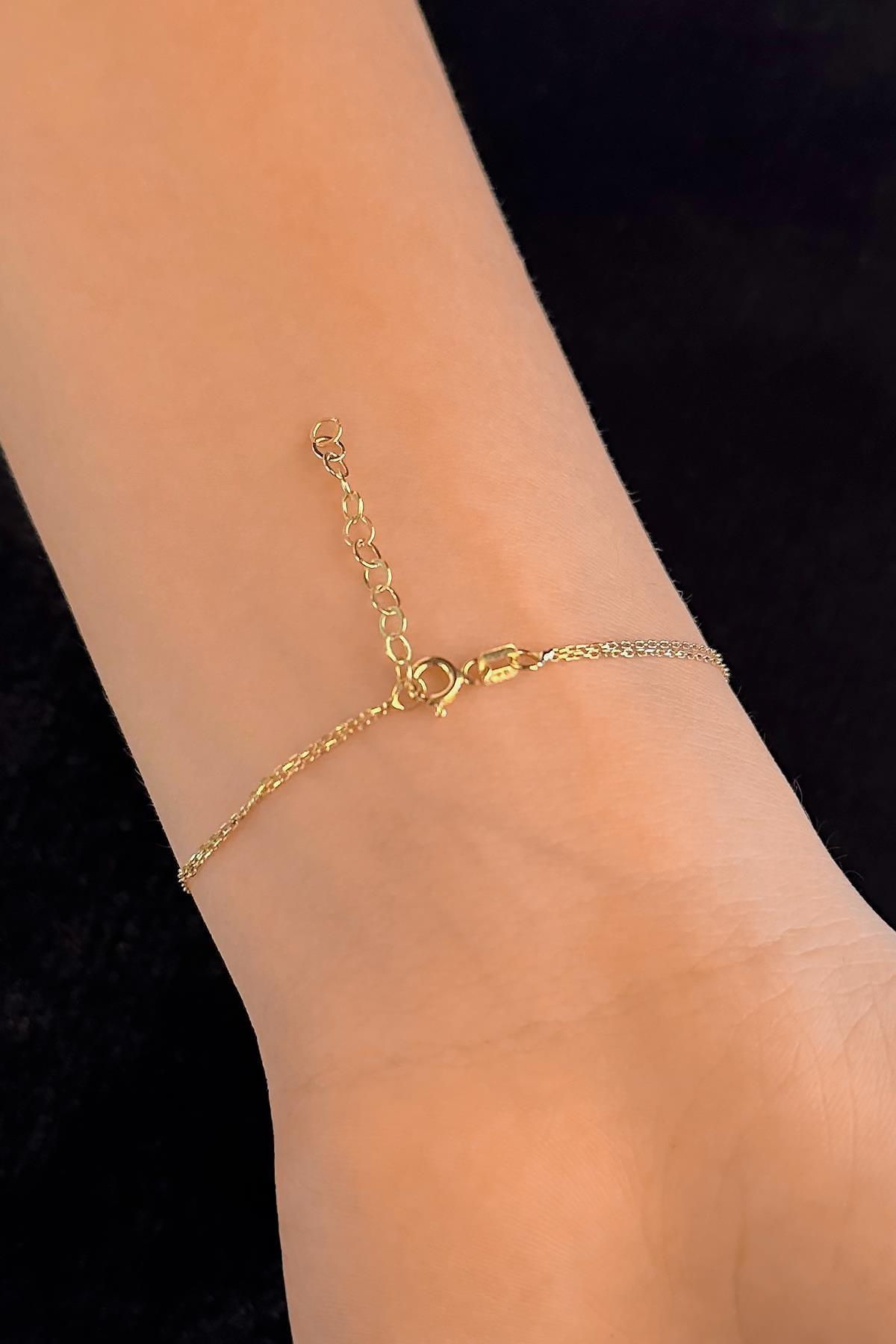 14 Ayar Altın Ay Yıldız Bileklik - Fiyonk Kuyumculuk (1)