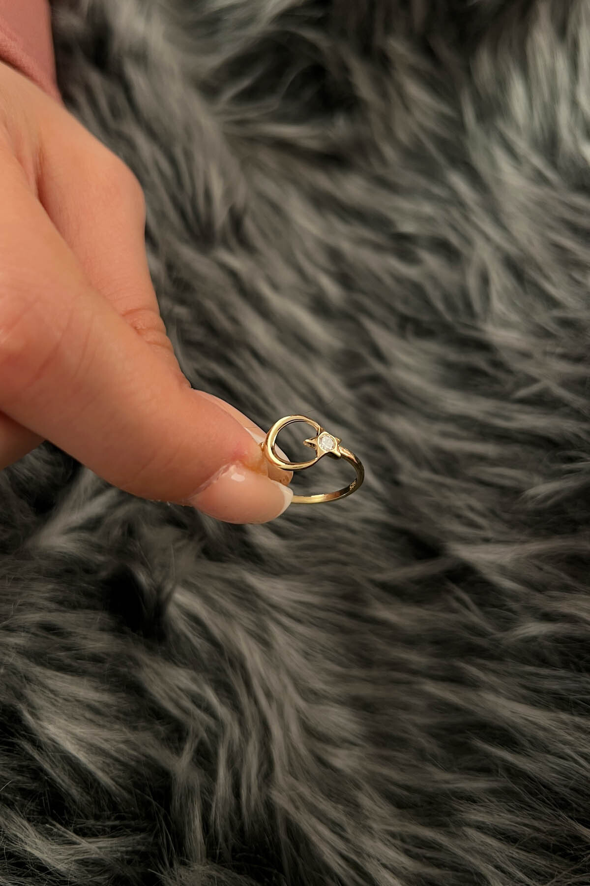 14 Ayar Altın Ay Yıldız Yüzük - Fiyonk Kuyumculuk (1)