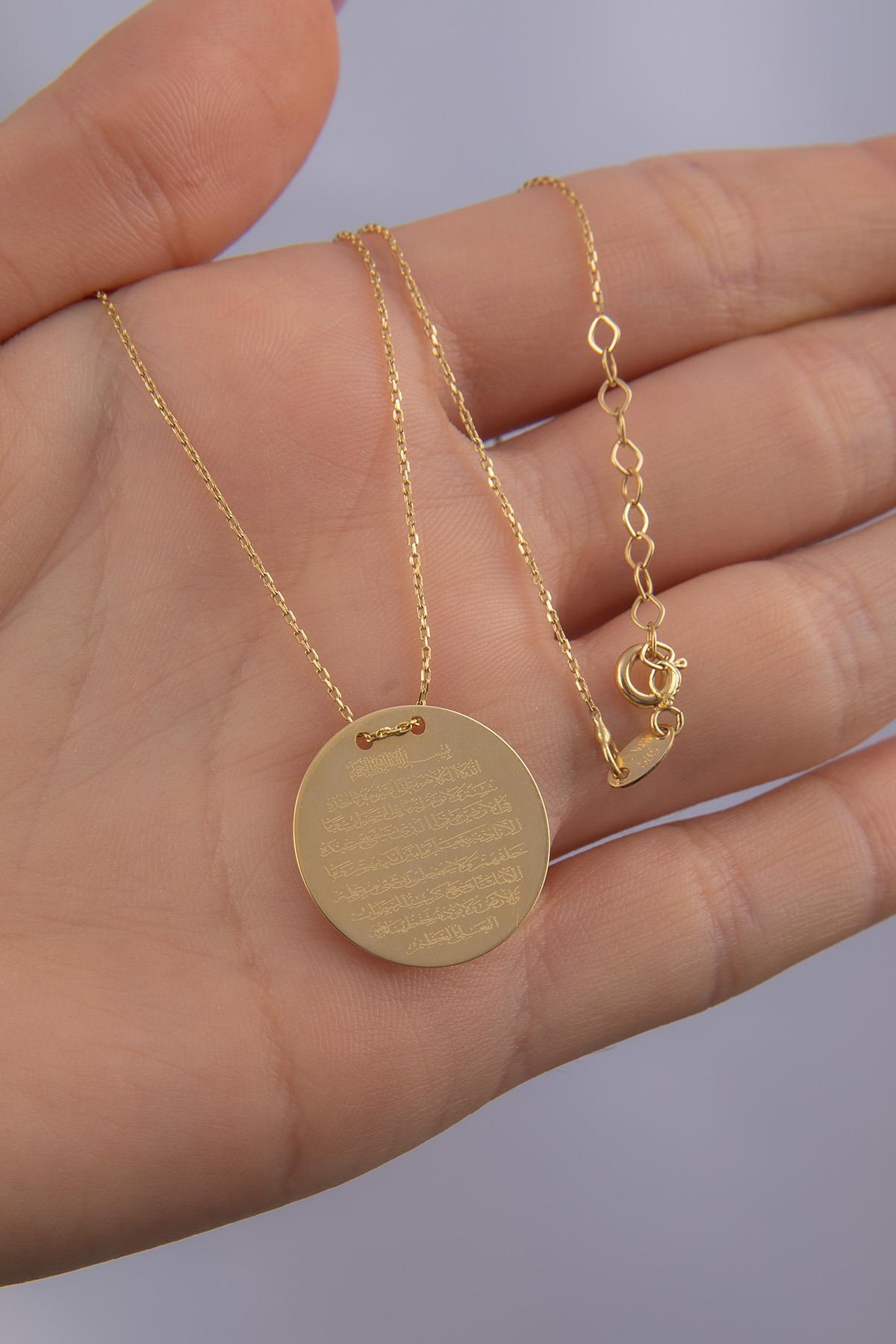 14 Ayar Altın Ayetel Kürsi Yazılı Kolye - Fiyonk Kuyumculuk (1)
