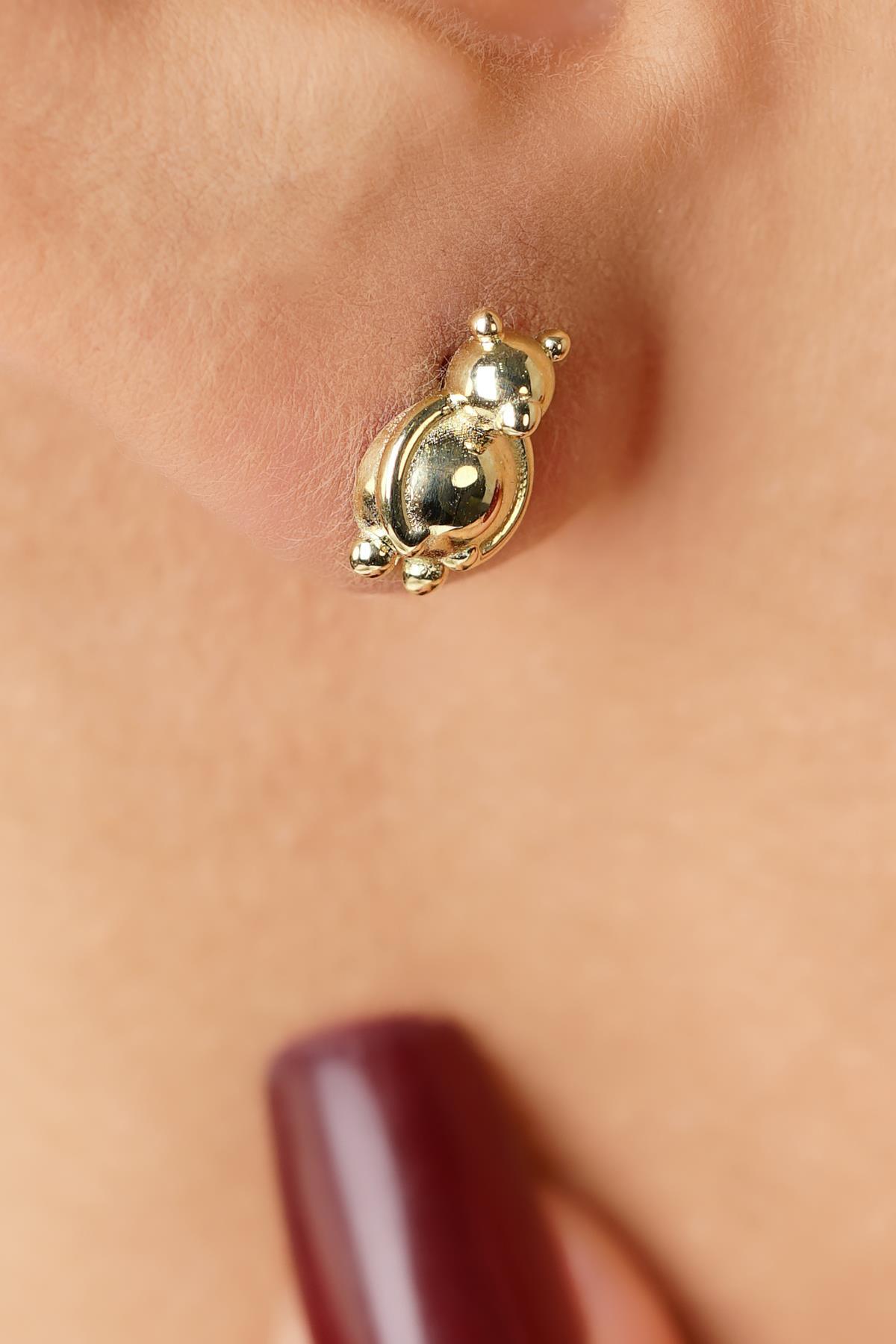 14 Ayar Altın Ayıcık Küpe - Fiyonk Kuyumculuk (1)