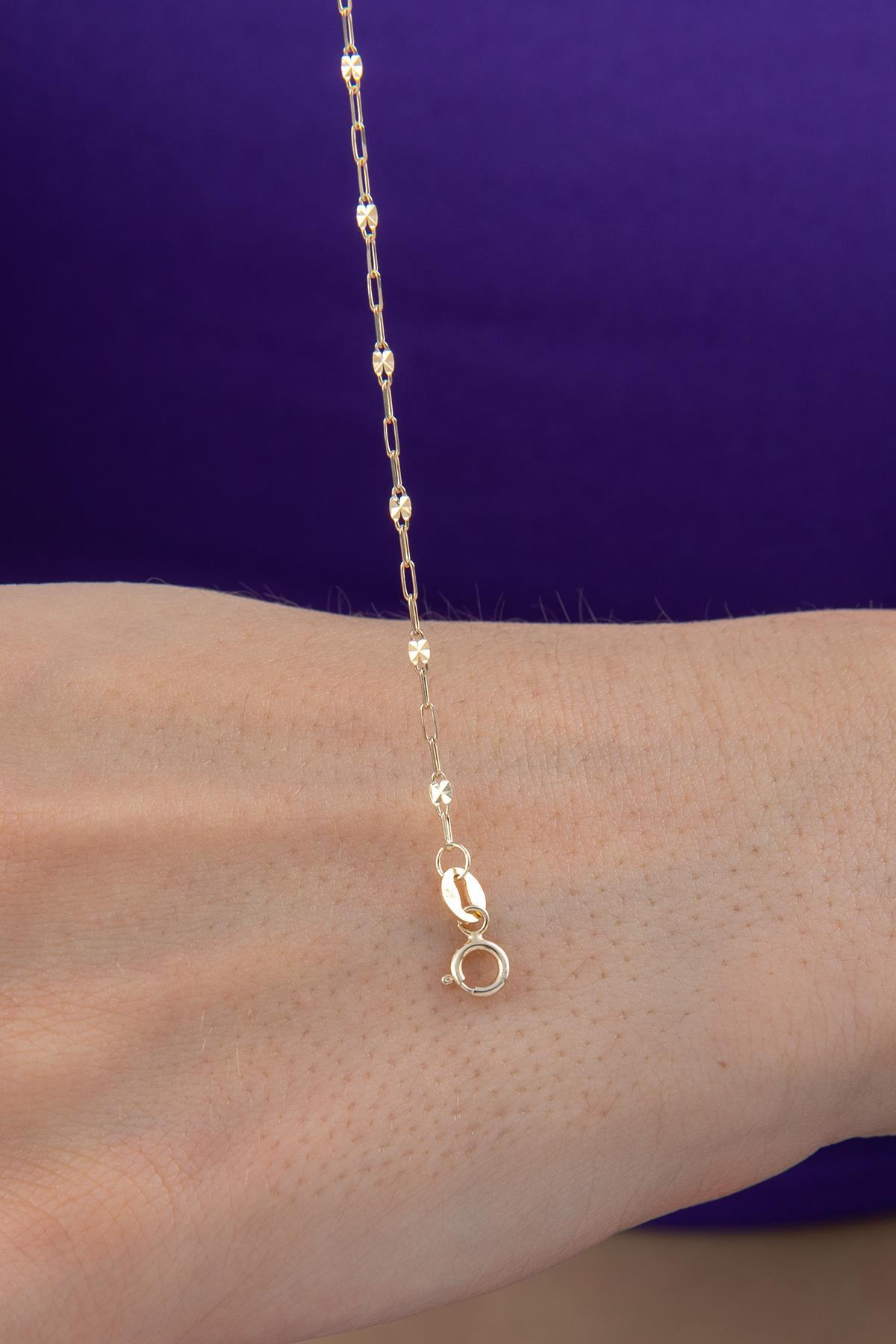 14 Ayar Altın Aynalı Ataç Zincir Bileklik - Fiyonk Kuyumculuk (1)