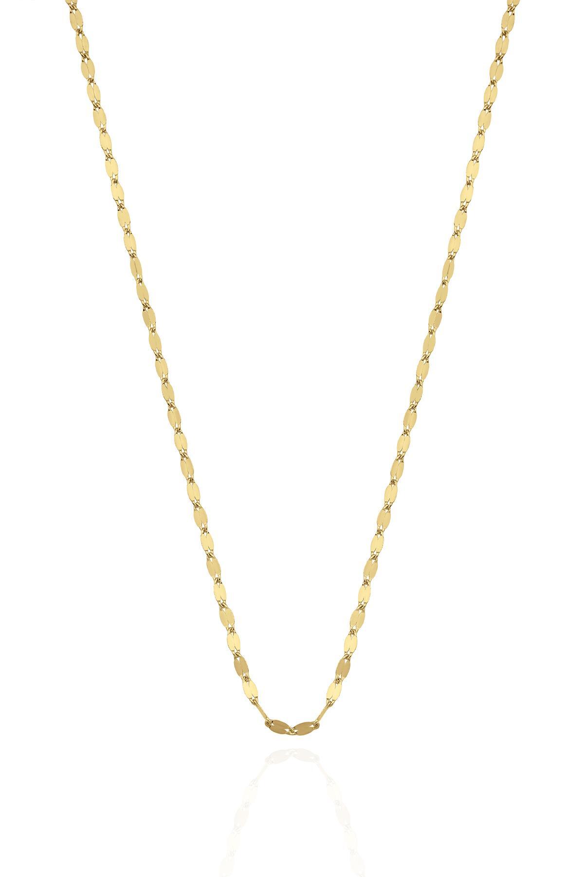 14 Ayar Altın Aynalı Zincir Kolye 1.35 mm - Fiyonk Kuyumculuk (1)
