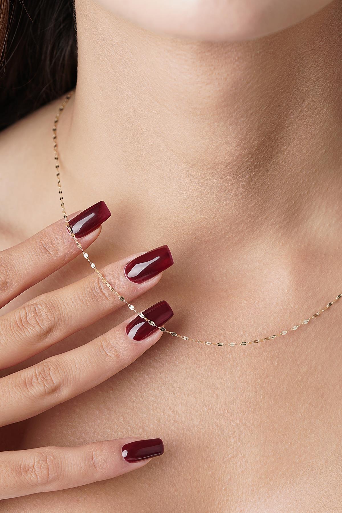 14 Ayar Altın Aynalı Zincir Kolye 1.35 mm - Fiyonk Kuyumculuk (1)