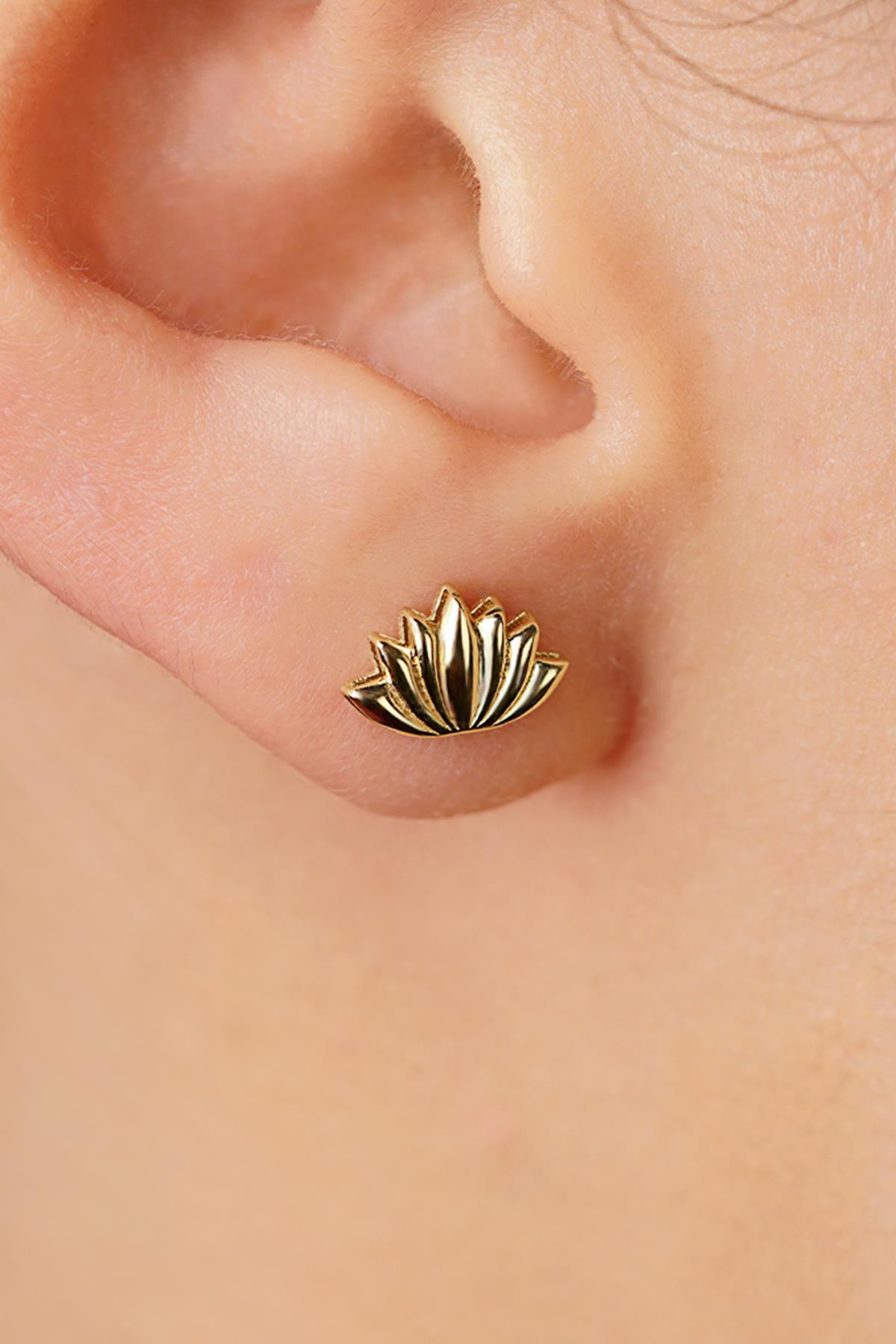 14 Ayar Altın Baby Lotus Küpe - Fiyonk Kuyumculuk (1)