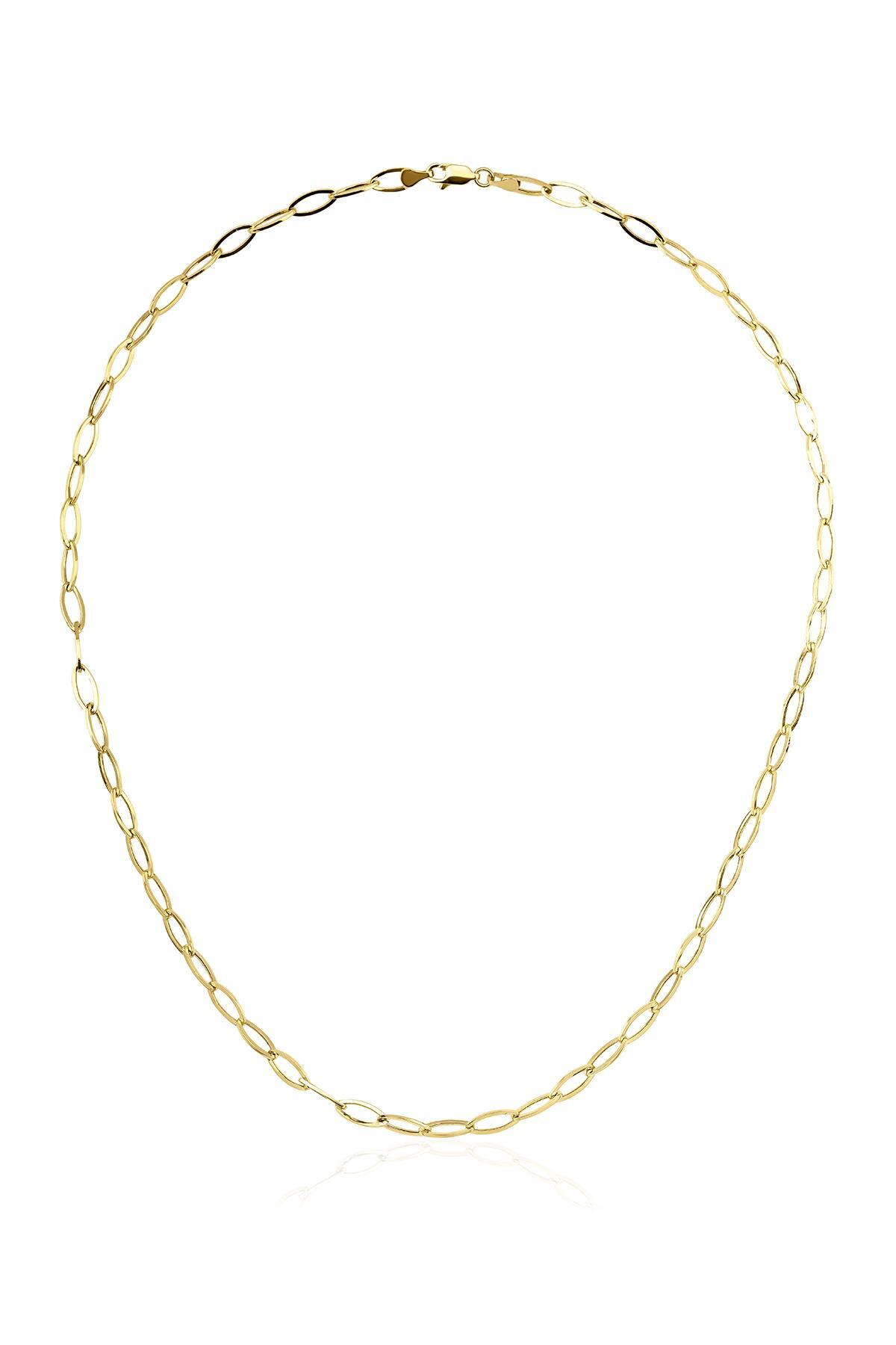 14 Ayar Altın Badem Ataç Kolye 4.35 mm - Fiyonk Kuyumculuk