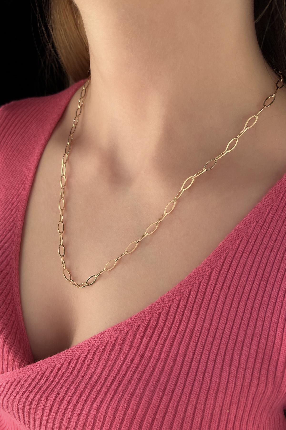 14 Ayar Altın Badem Ataç Kolye 4.35 mm - Fiyonk Kuyumculuk (1)