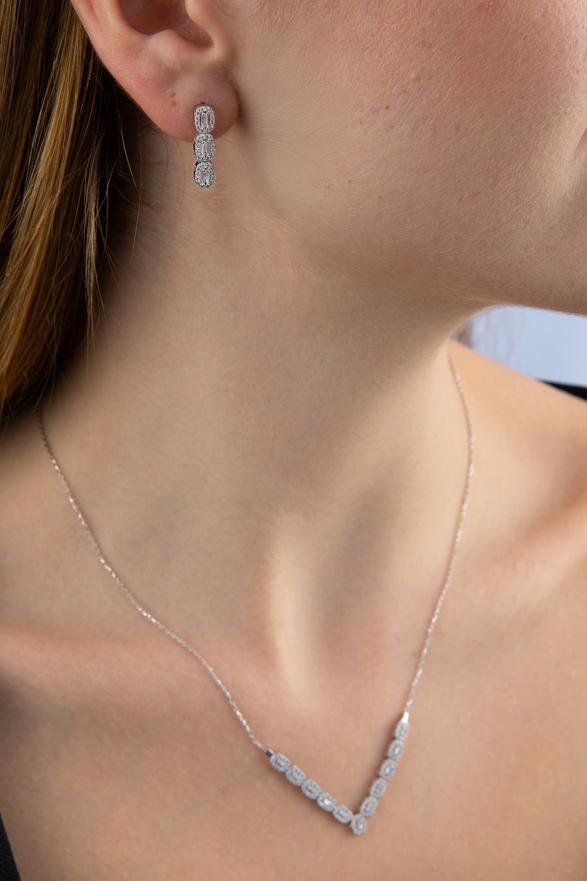 14 Ayar Altın Baget Dizisi Set (Kolye - Küpe ) - Fiyonk Kuyumculuk (1)