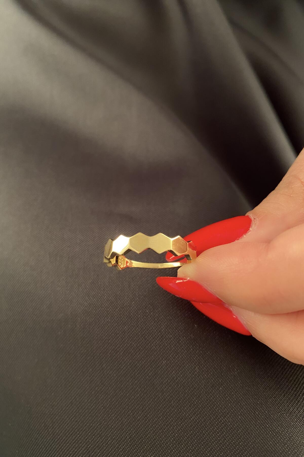 14 Ayar Altın Bal Peteği Yüzük 2 - Fiyonk Kuyumculuk (1)