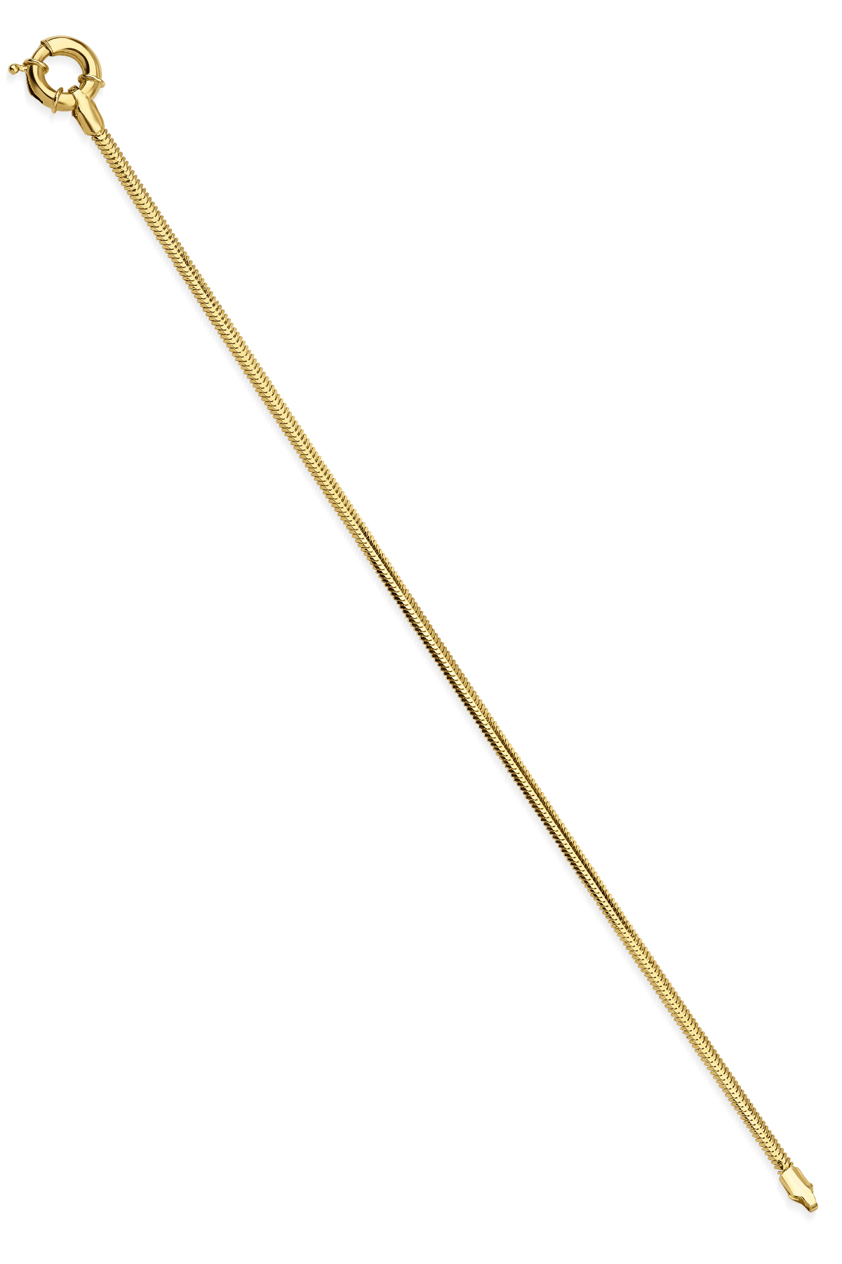 14 Ayar Altın Omega Kilit Detaylı Balıksırtı Bileklik 2,50 mm - Fiyonk Kuyumculuk (1)