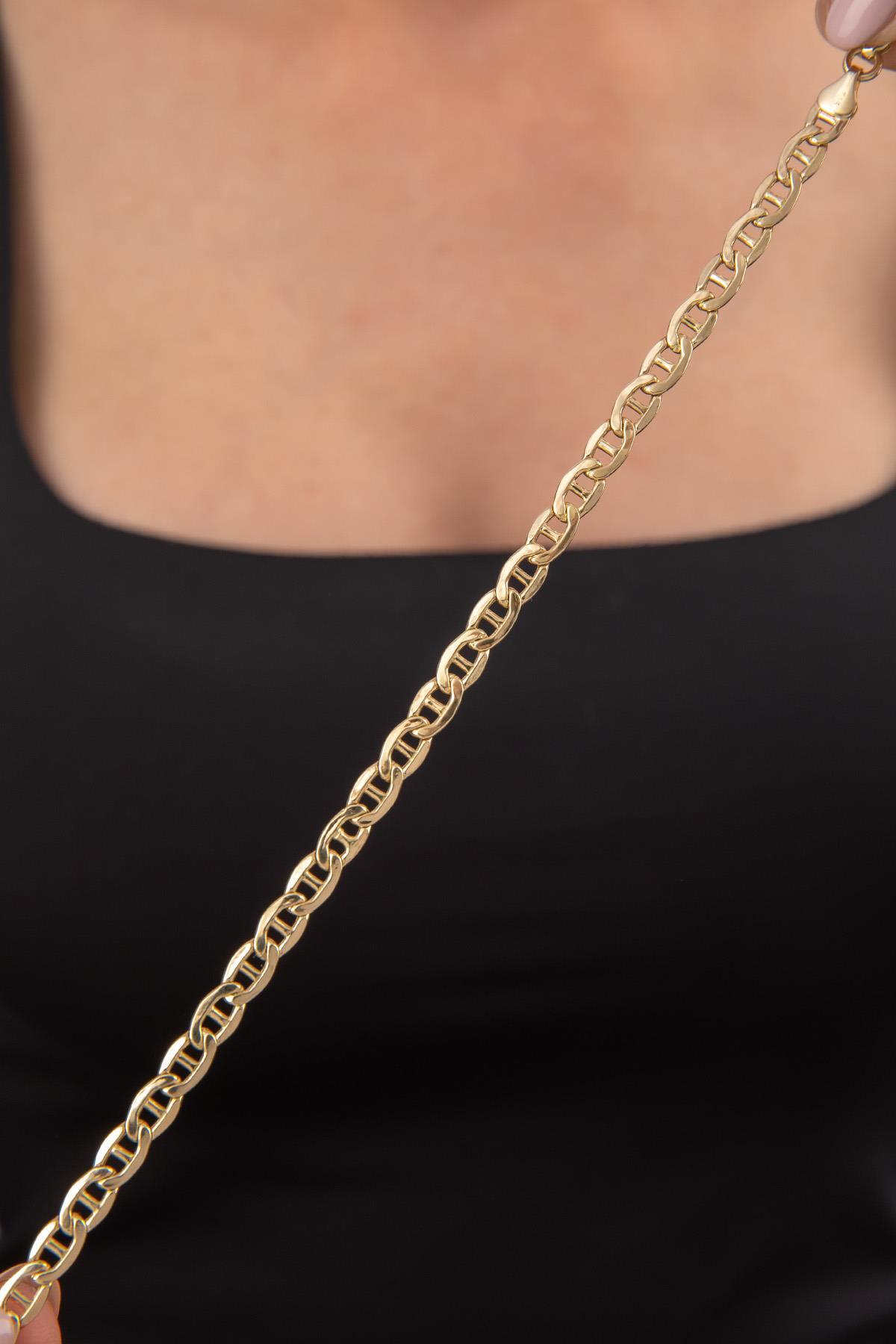 14 Ayar Altın Barlı Valentino Zincir Bileklik 5 mm - Fiyonk Kuyumculuk (1)