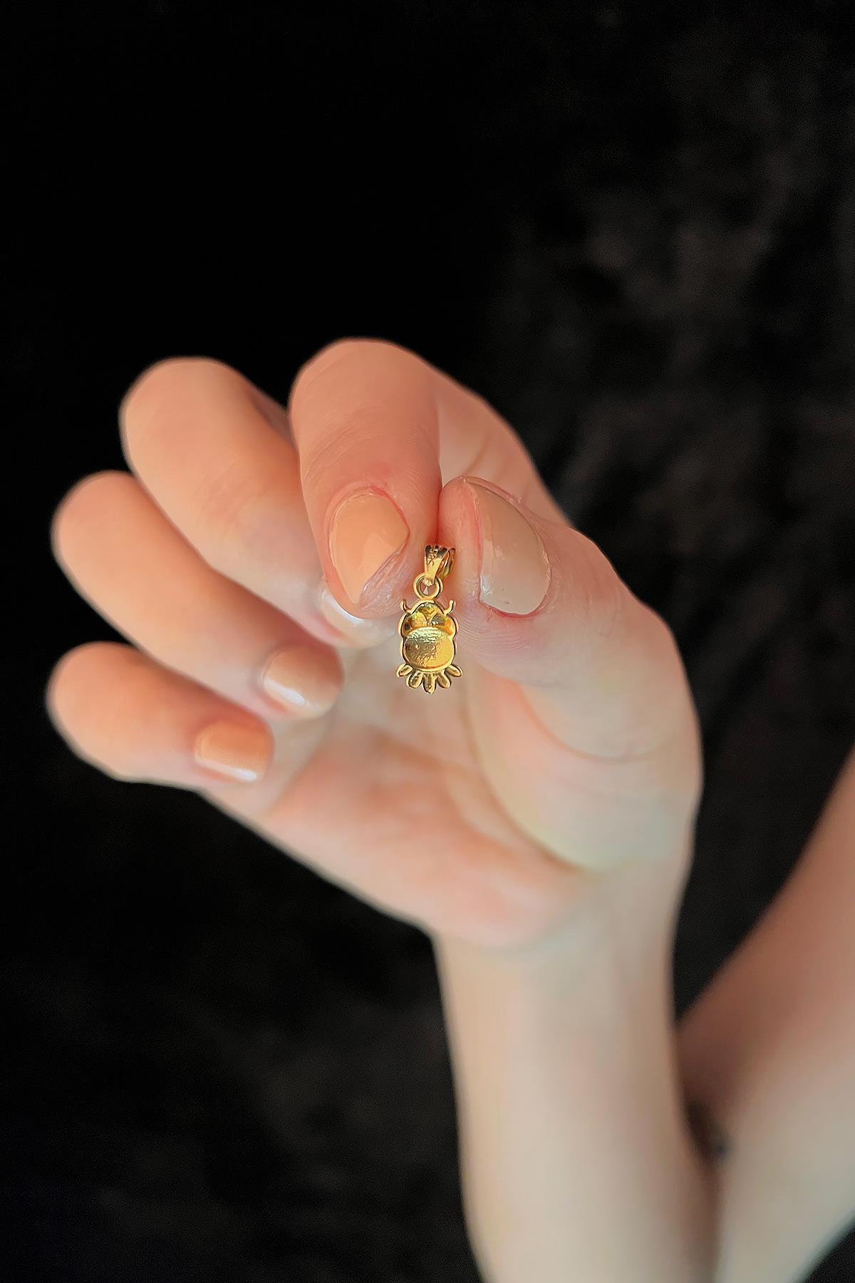 14 Ayar Altın Baykuş Objeli Kolye Ucu - Fiyonk Kuyumculuk (1)