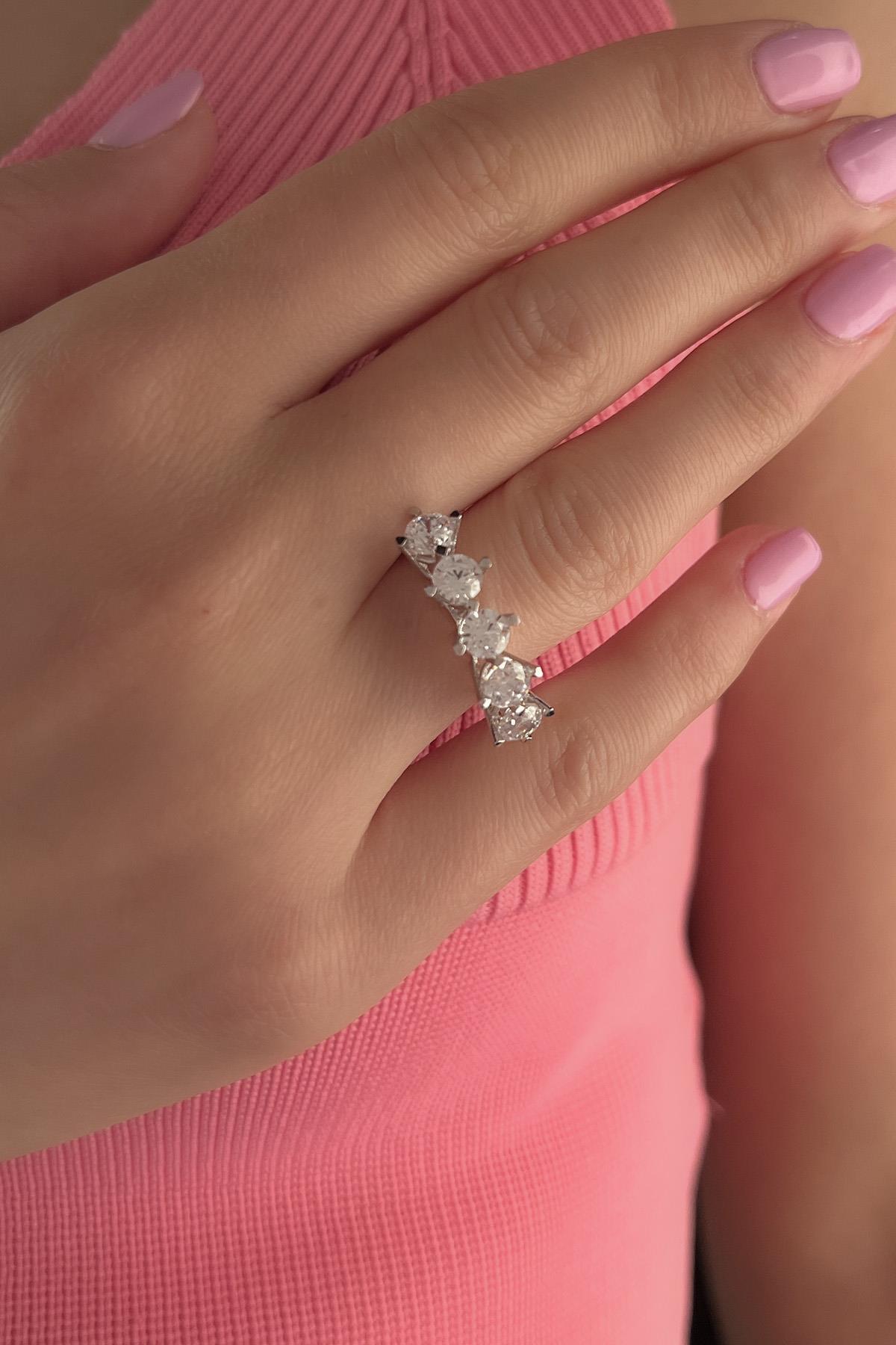 14 Ayar Altın Beştaş Yüzük - Fiyonk Kuyumculuk (1)