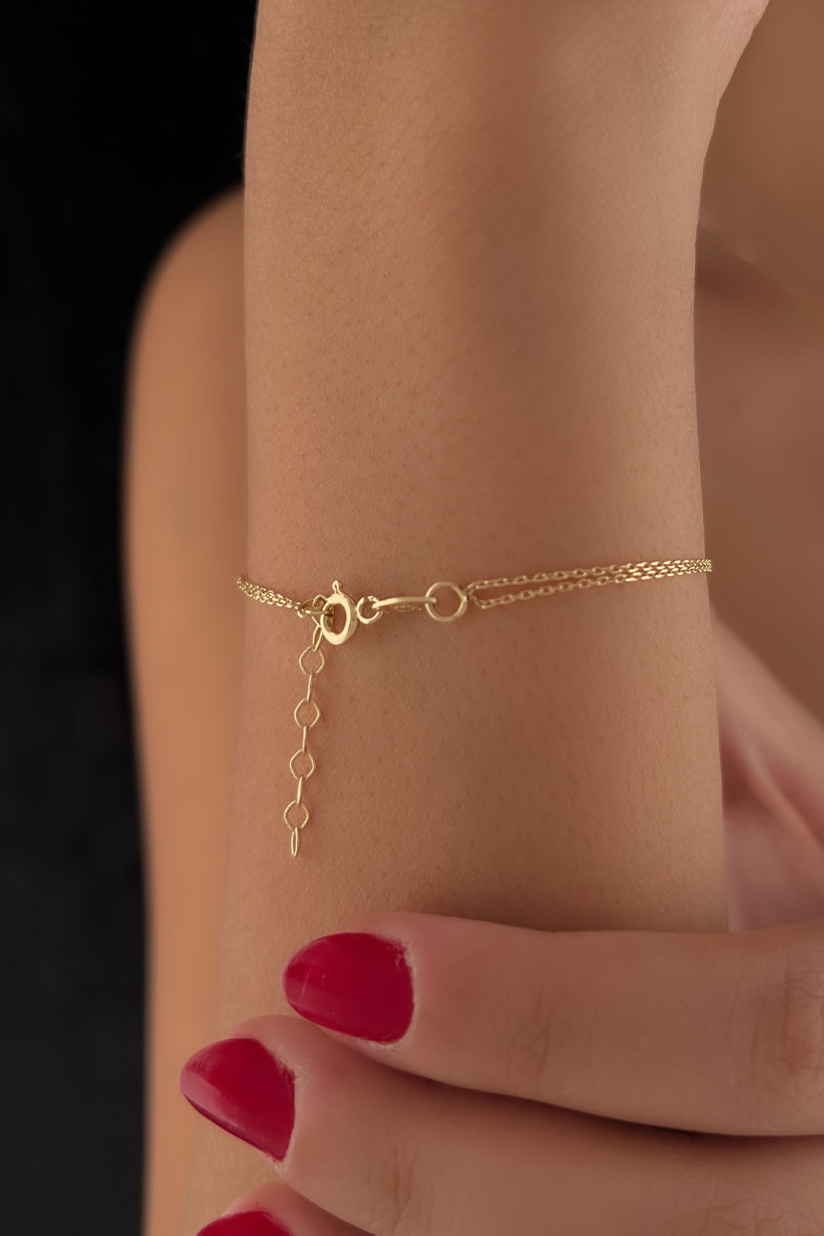 14 Ayar Altın Beyaz Mineli Kelebek Bileklik - Fiyonk Kuyumculuk (1)