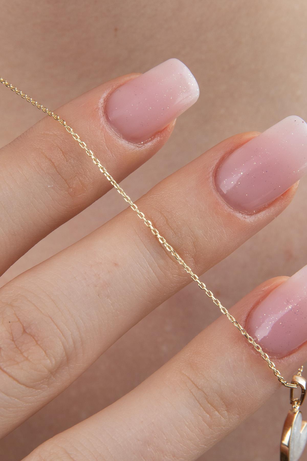 14 Ayar Altın Beyaz Mineli Mini Kalp Kolye - Fiyonk Kuyumculuk (1)