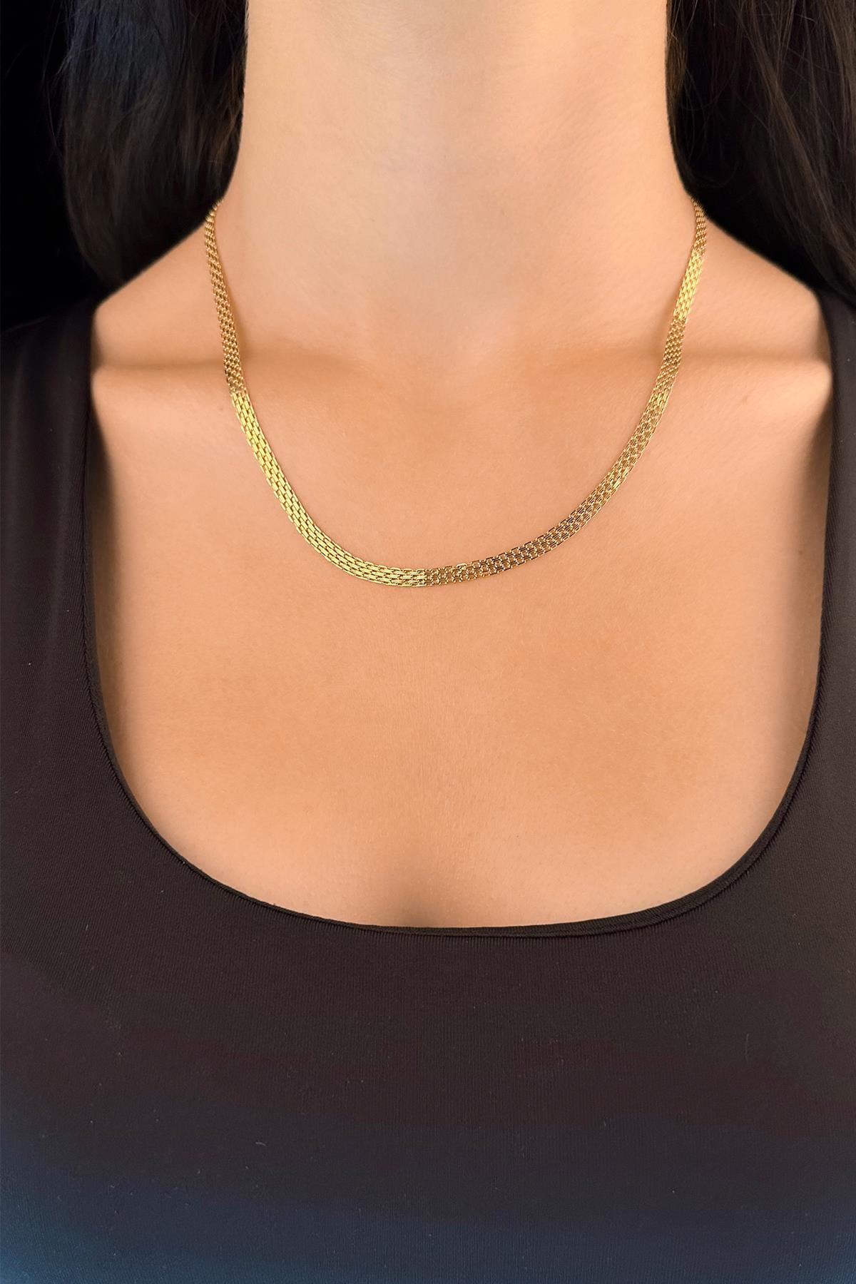 14 Ayar Altın Bismark Zincir 4.40 mm - Fiyonk Kuyumculuk