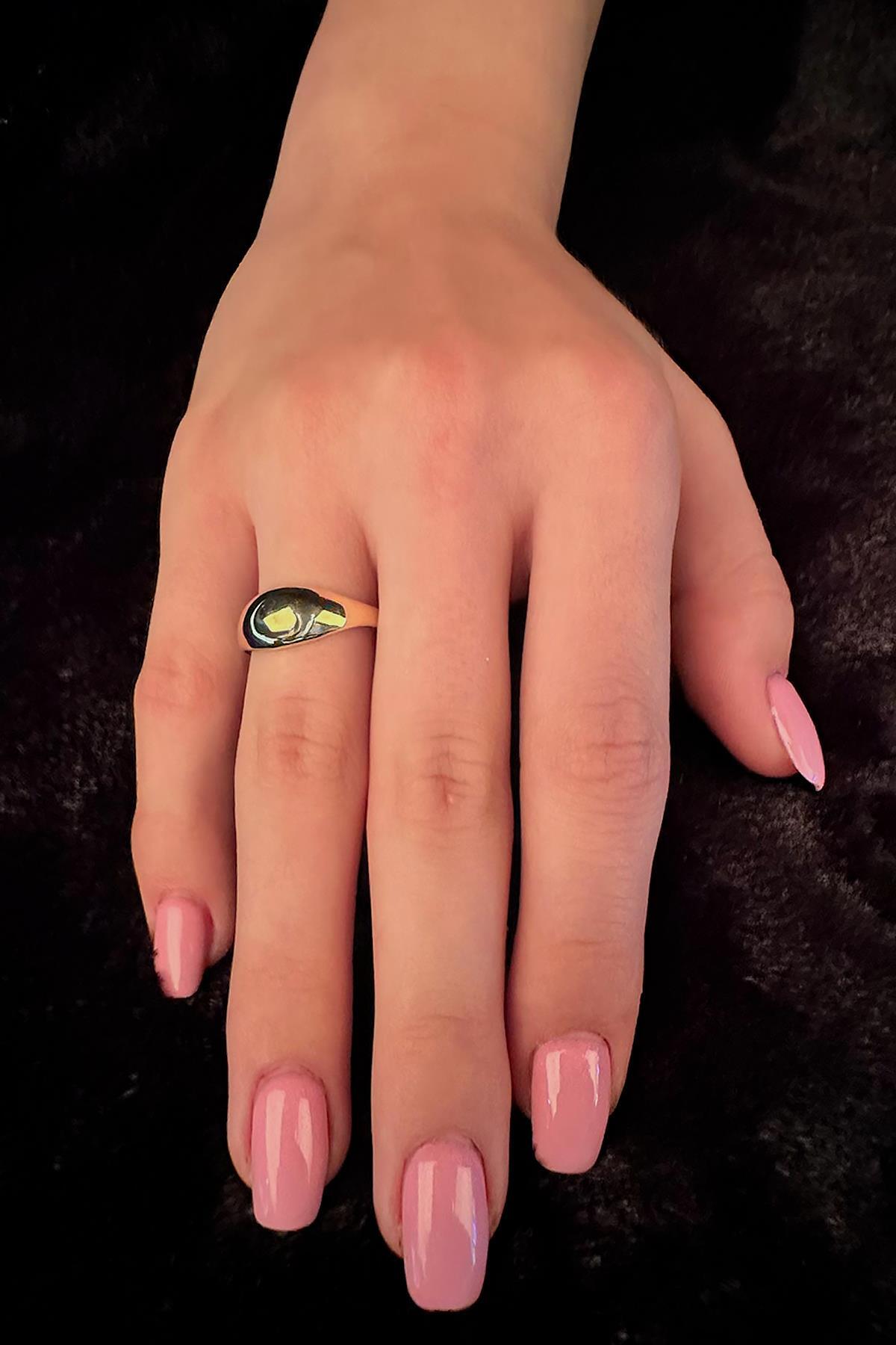 14 Ayar Altın Bombeli Yüzük - Fiyonk Kuyumculuk