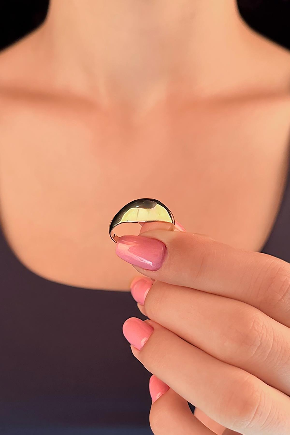 14 Ayar Altın Bombeli Yüzük - Fiyonk Kuyumculuk (1)