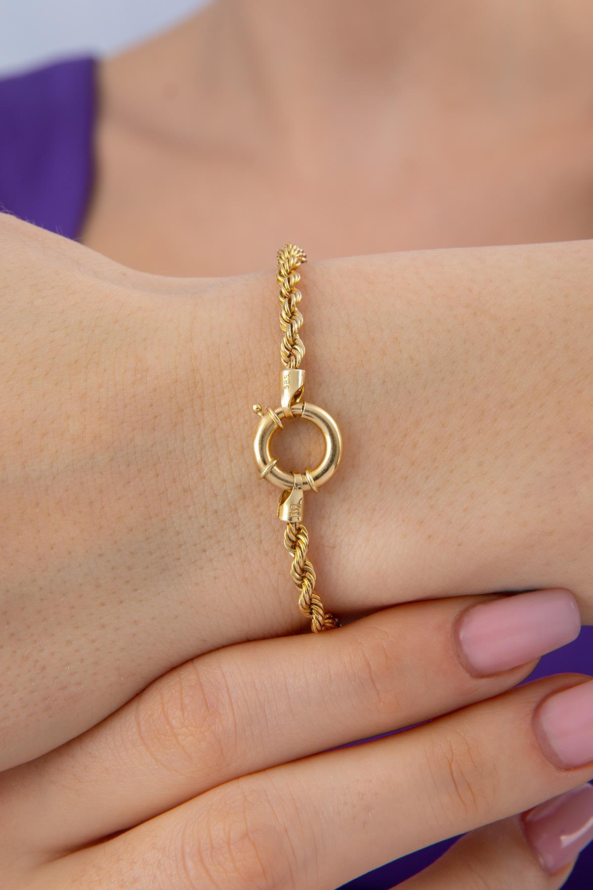 14 Ayar Altın Burgu Halat Bileklik 3.25 mm - Fiyonk Kuyumculuk (1)