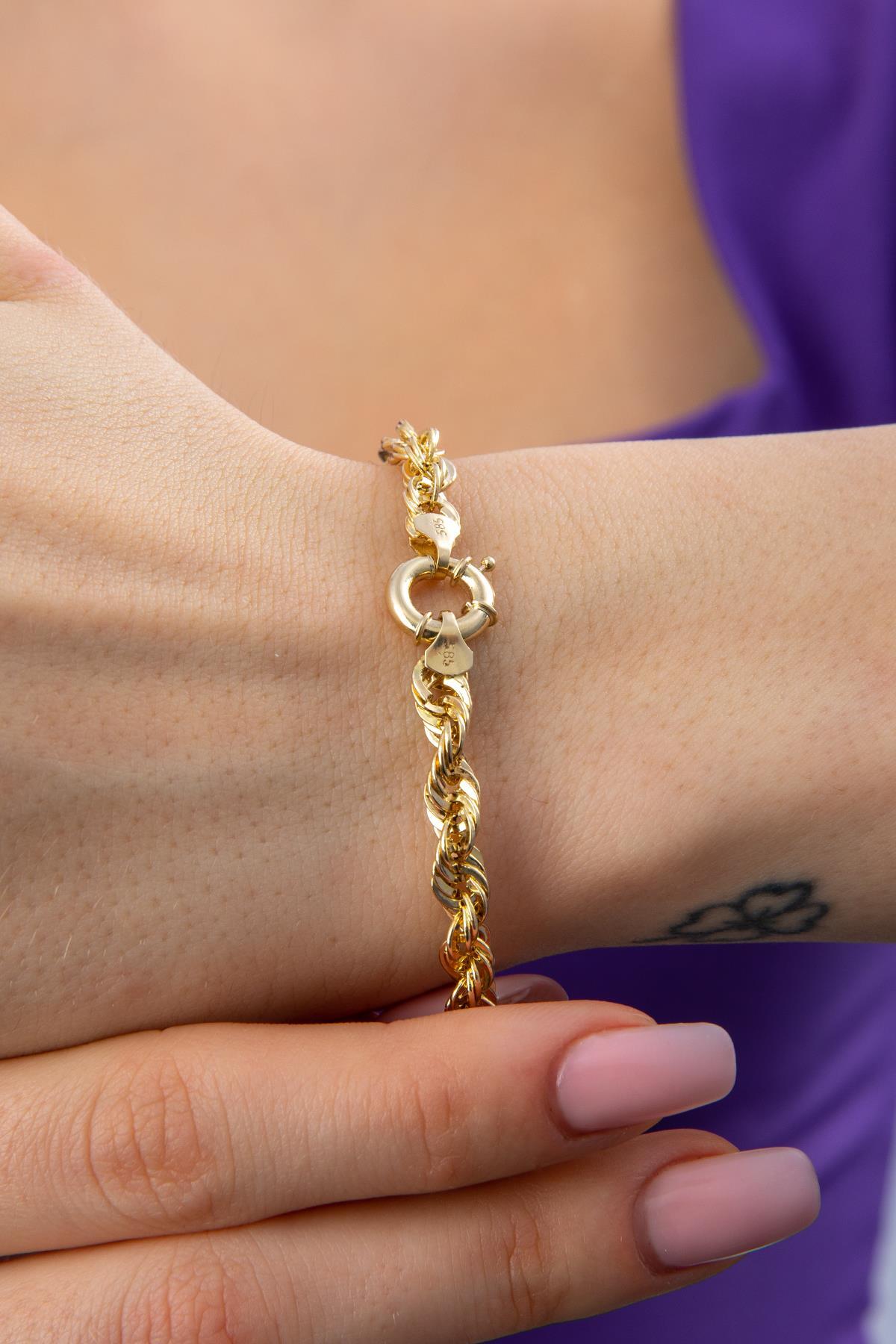 14 Ayar Altın Burgu Halat Bileklik 5.15 mm - Fiyonk Kuyumculuk (1)