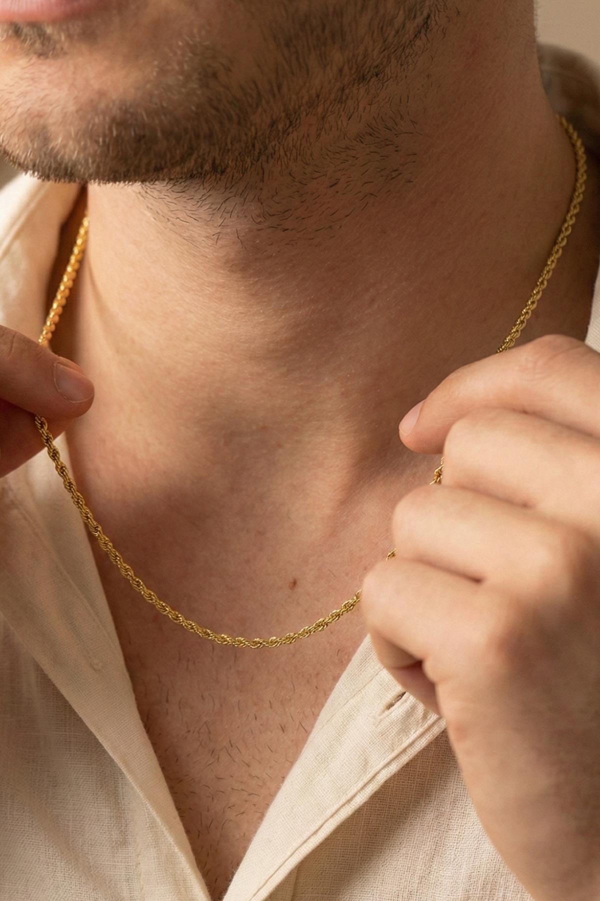 14 Ayar Altın Burgu Halat Erkek Zincir Kolye 2.60 mm - Fiyonk Kuyumculuk (1)