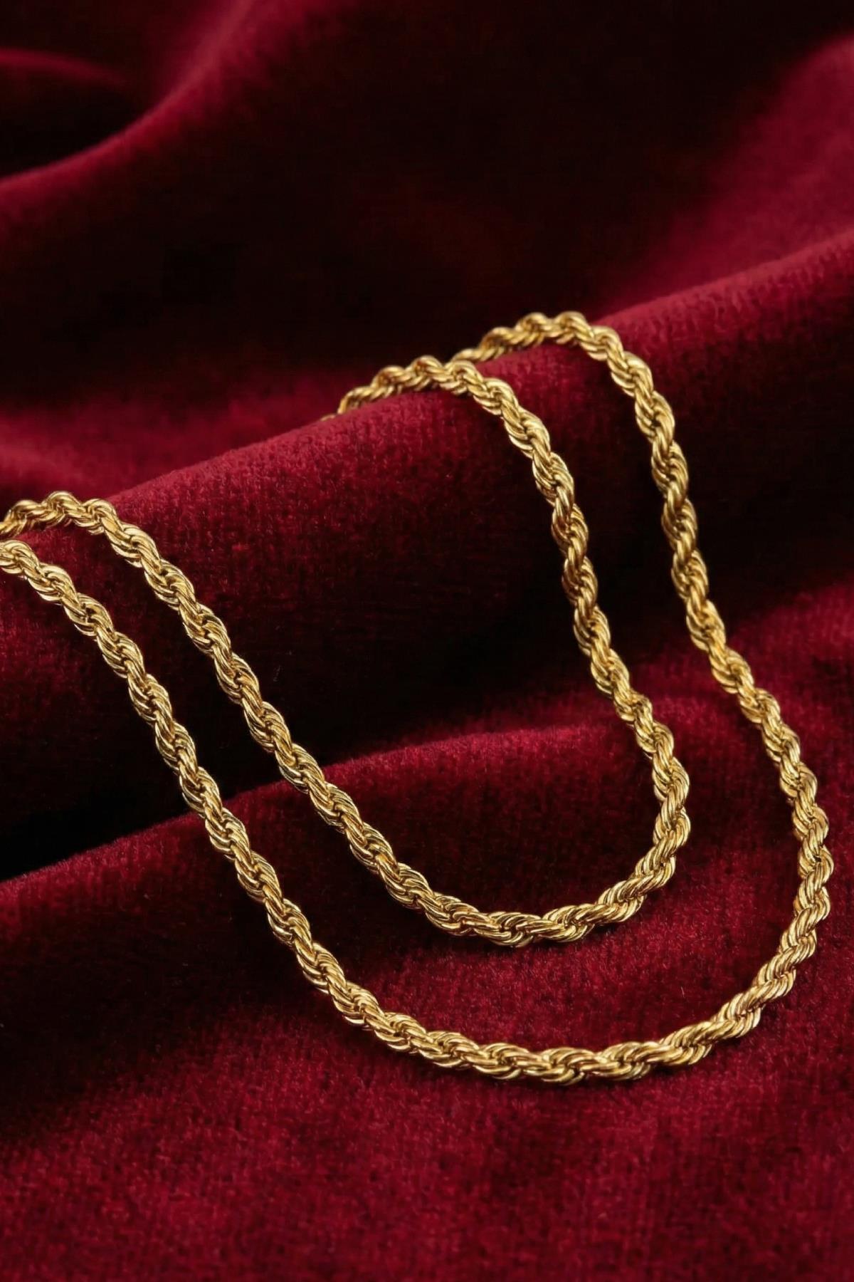 14 Ayar Altın Burgu Halat Erkek Zincir Kolye 2.60 mm - Fiyonk Kuyumculuk (1)