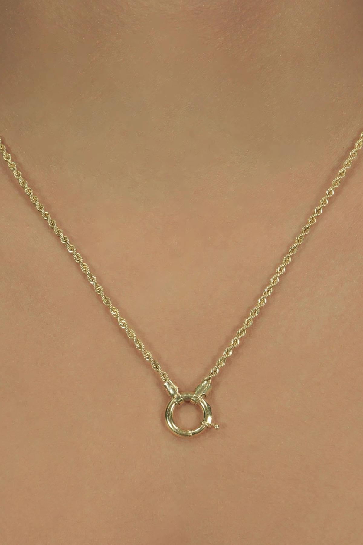 14 Ayar Altın Burgu Halat Zincir Kolye 2.20 mm - Fiyonk Kuyumculuk (1)