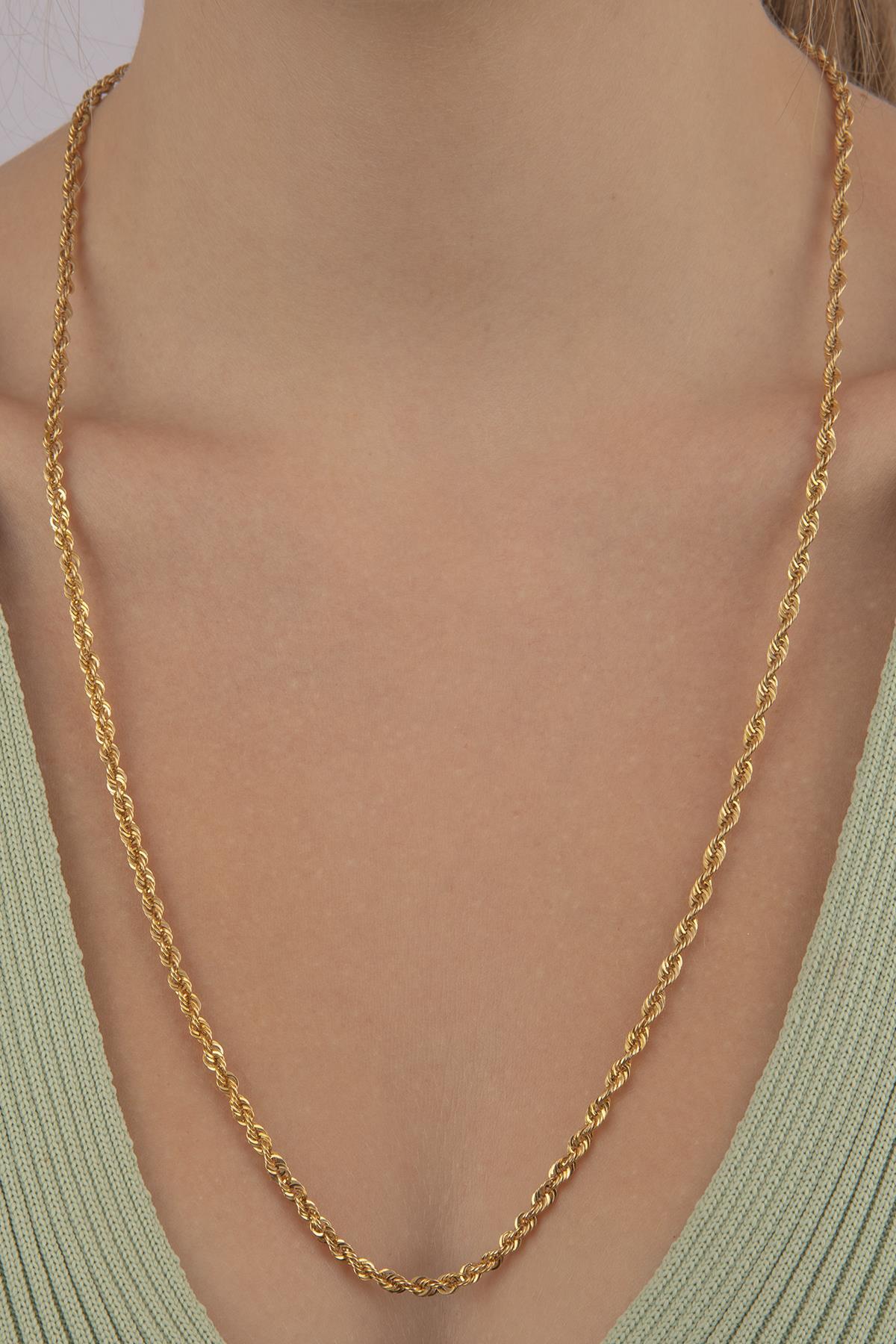 14 Ayar Altın Burgu Halat Kolye 3.30 mm - Fiyonk Kuyumculuk (1)