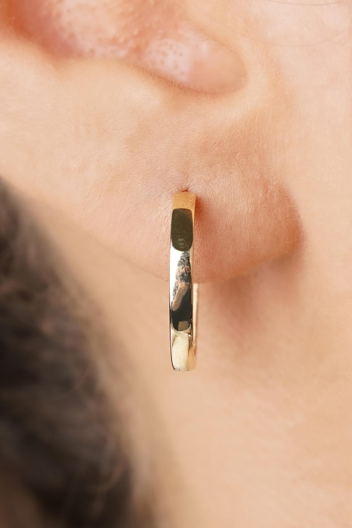 14 Ayar Altın Büyük Düz Halka Küpe - Fiyonk Kuyumculuk (1)