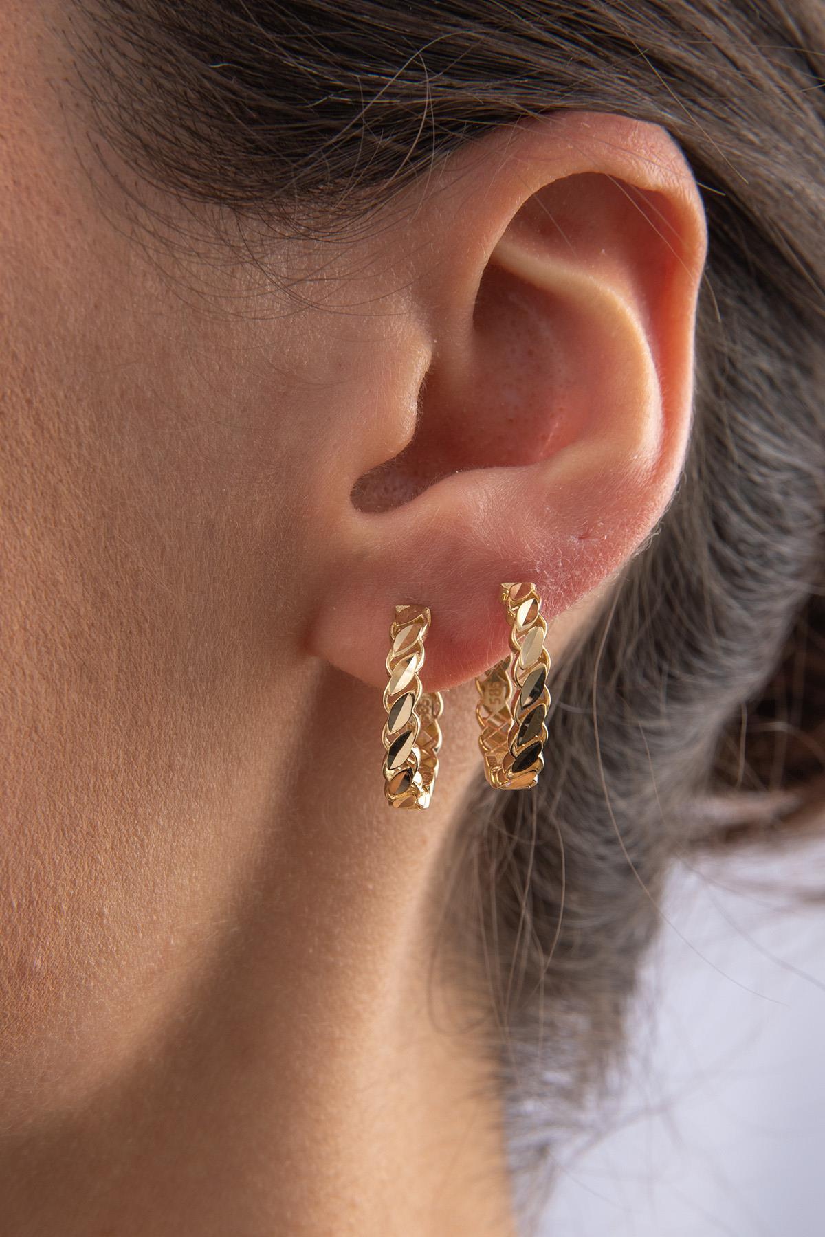 14 Ayar Altın Büyük Pullu Küpe - Fiyonk Kuyumculuk (1)