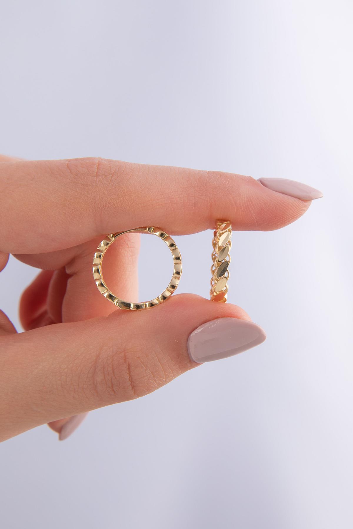 14 Ayar Altın Büyük Pullu Küpe - Fiyonk Kuyumculuk (1)