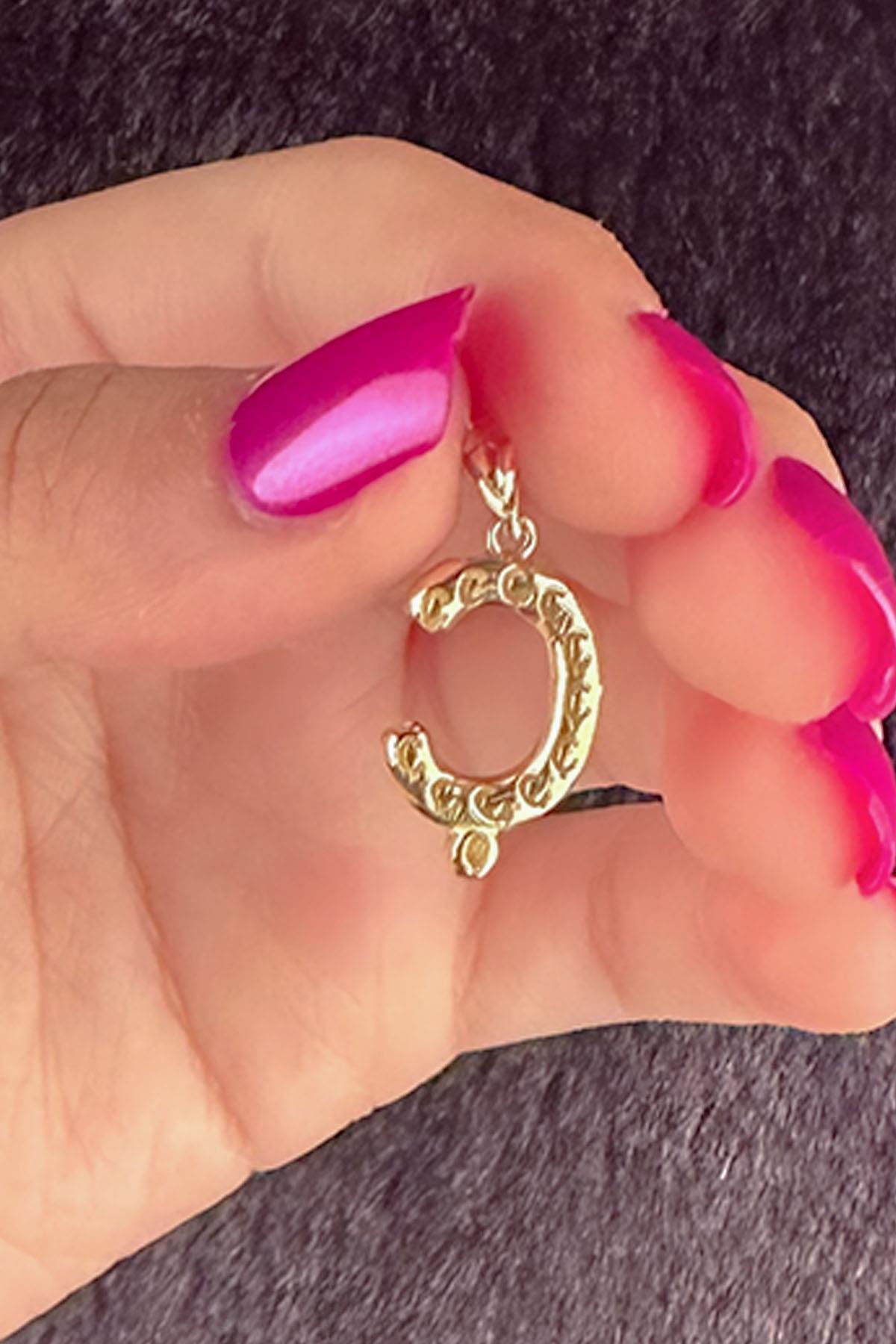 14 Ayar Altın Ç Harf Kolye Ucu - Fiyonk Kuyumculuk (1)