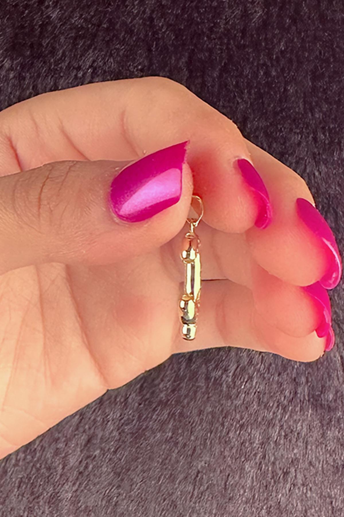 14 Ayar Altın Ç Harf Kolye Ucu - Fiyonk Kuyumculuk (1)