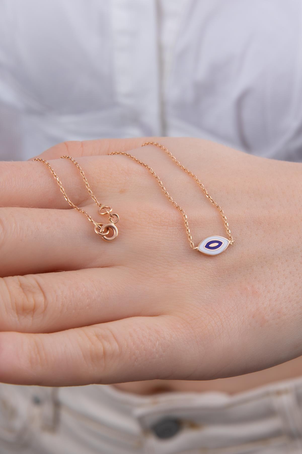 14 Ayar Altın Çekik Göz Kolye - Fiyonk Kuyumculuk (1)