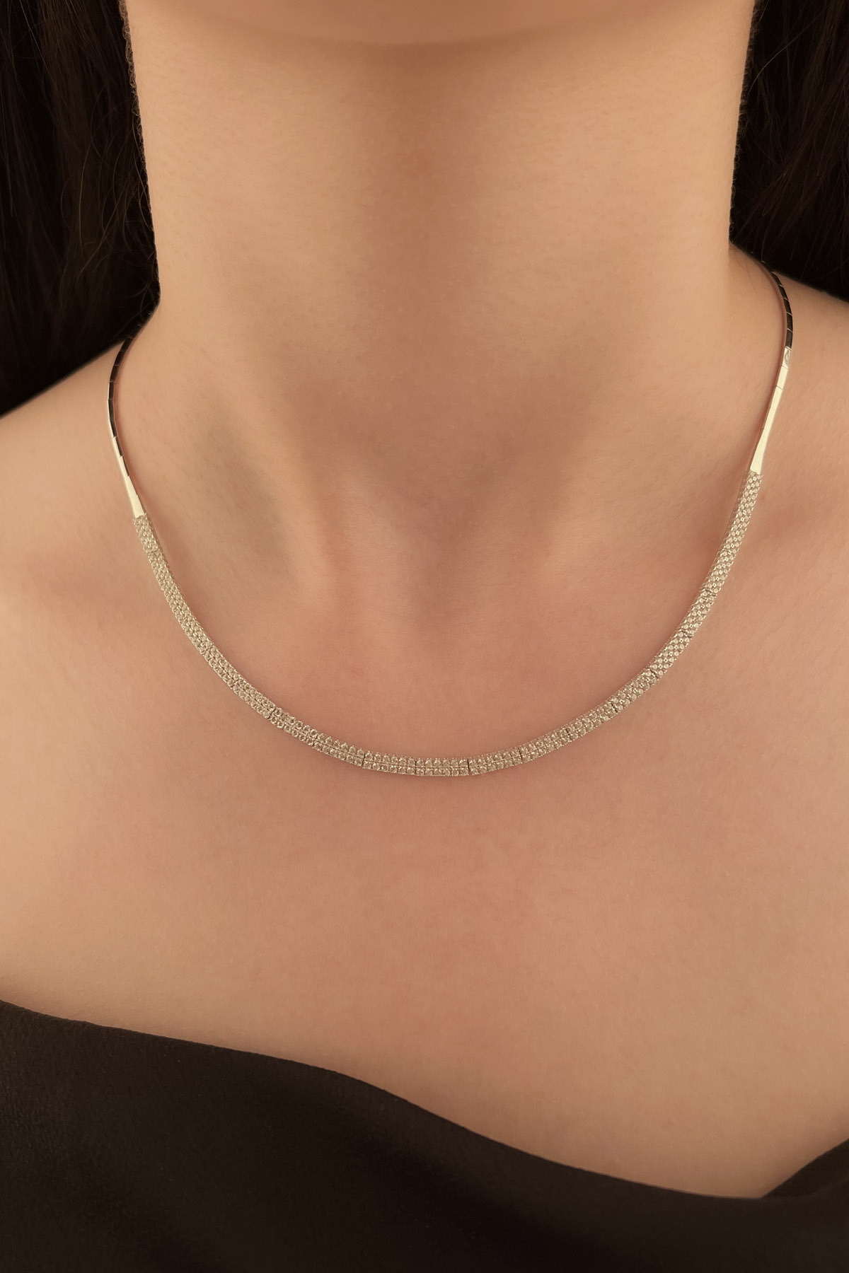 14 Ayar Altın Çift Sıra Oval Su Yolu Gerdanlık - Fiyonk Kuyumculuk