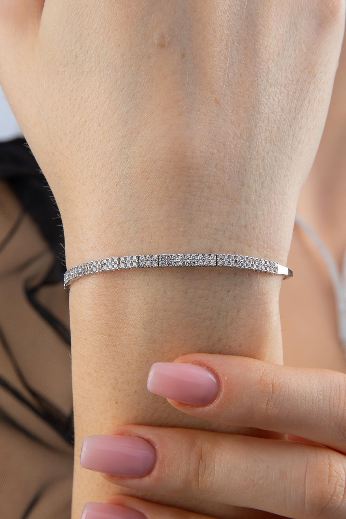 14 Ayar Altın Çift Sıra Su Yolu Bileklik - Fiyonk Kuyumculuk